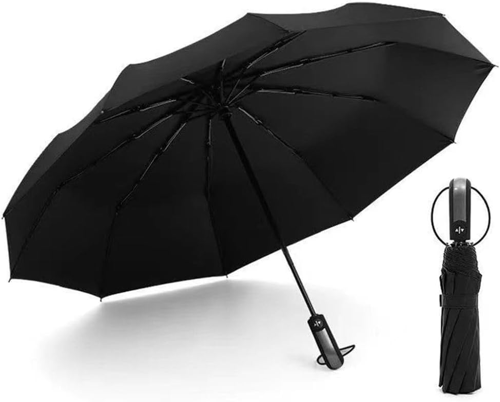 Automatic Umbrella Windproof Travel Umbrella Windproof Small Lightweight Sturdy Steel Shaft Mini Folding and Portable Backpack Car Purse Men and Women Umbrella Business Solid Color Umbrella Sun