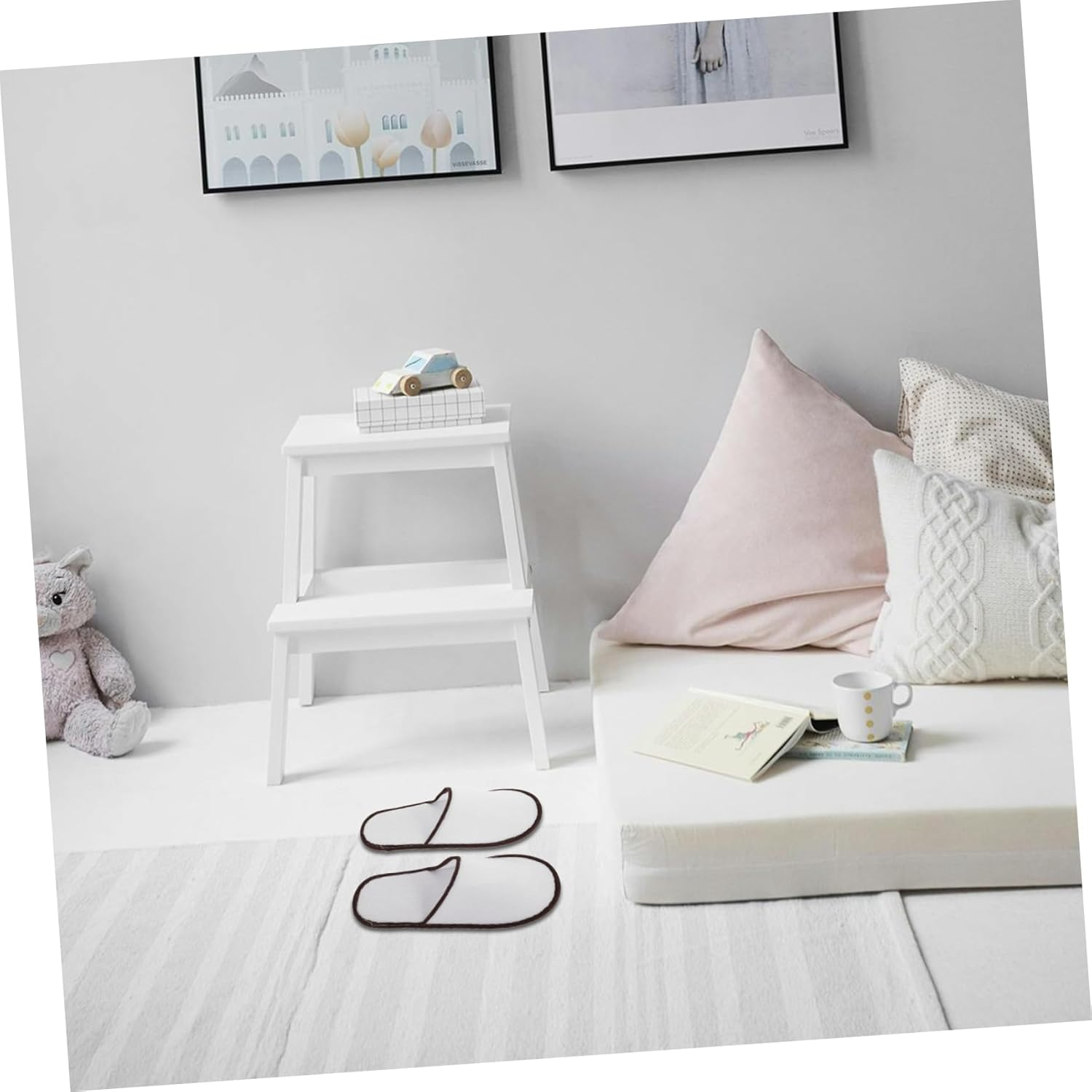 Baluue 5Pairs Disposable Slippers Hotel Guest House Spa Salon Non-Slip Eva Sole Washable Comfortable for Travel