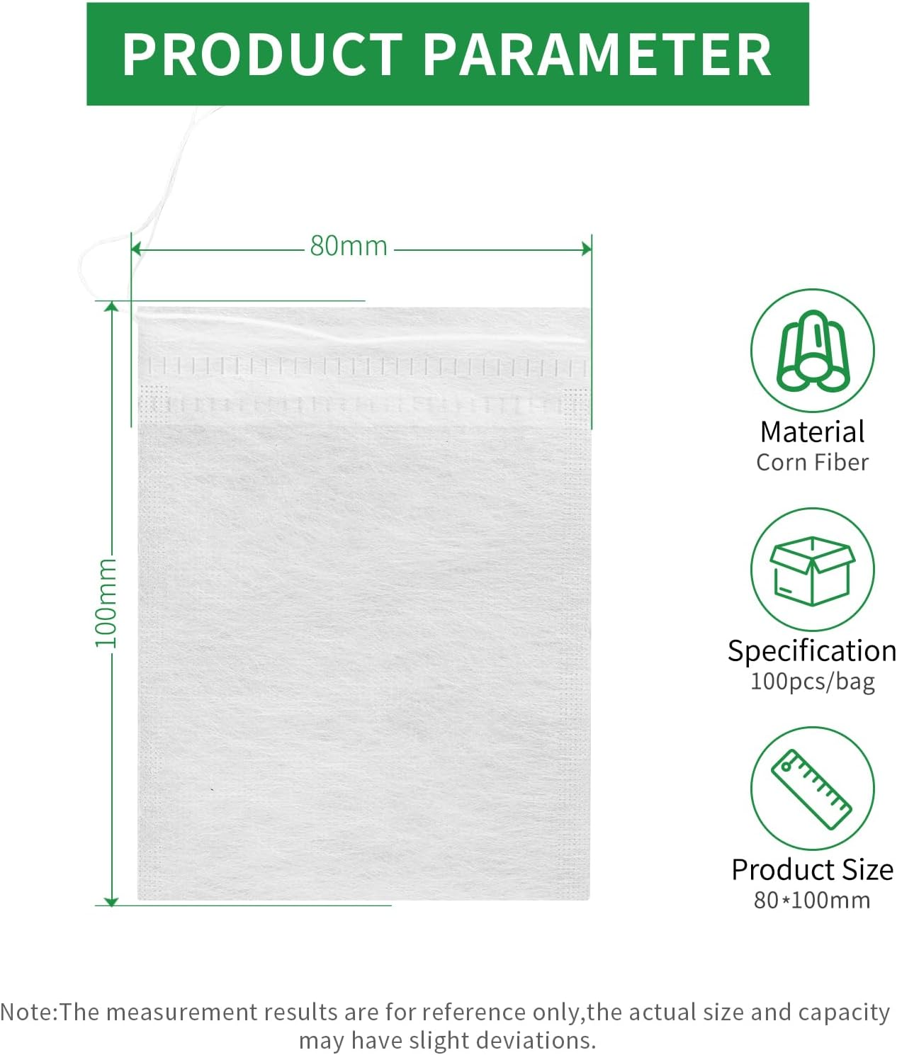 CUOPRU Tea Filter Bags with Drawstring for Yerba Mate Loose Leaf, Safe and Natural Material, Disposable Tea Infuser, 3.94 X 3.15 Inches (100, Pcs) image number 6