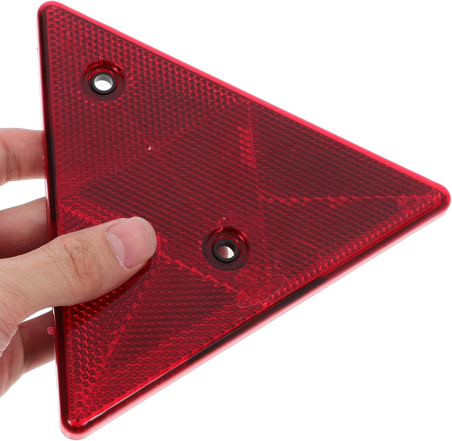 SOLUSTRE Reflective Triangle Warning Sign for Vehicles Emergency Roadside Signal High Visibility for Trucks and Trailers Easy Installation Pre-Drilled image number 1