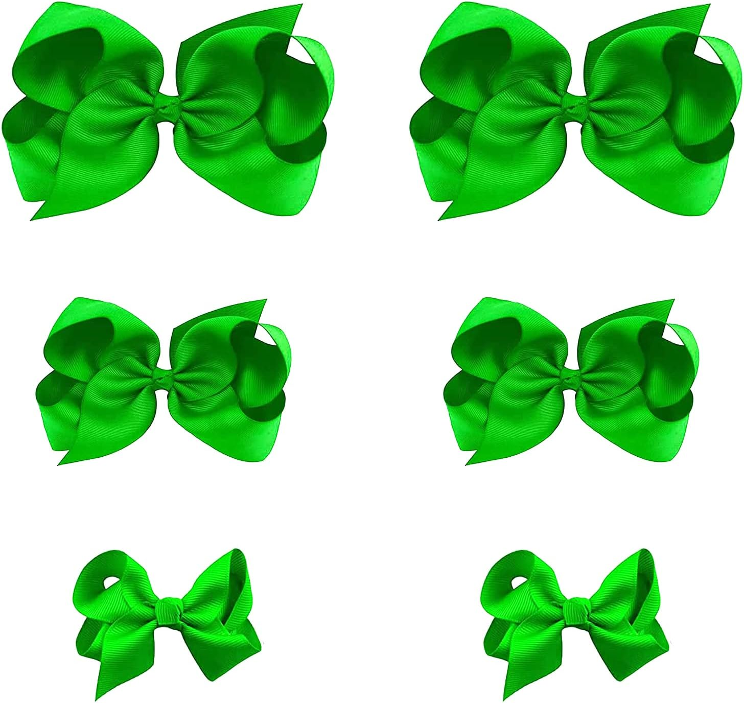 Red Bows for Girls,6Pcs Hand-Made Grosgrain Ribbon Hair Bows Alligator Clips Hair Accessories for Little Teen Toddler Girls Kids (Red)