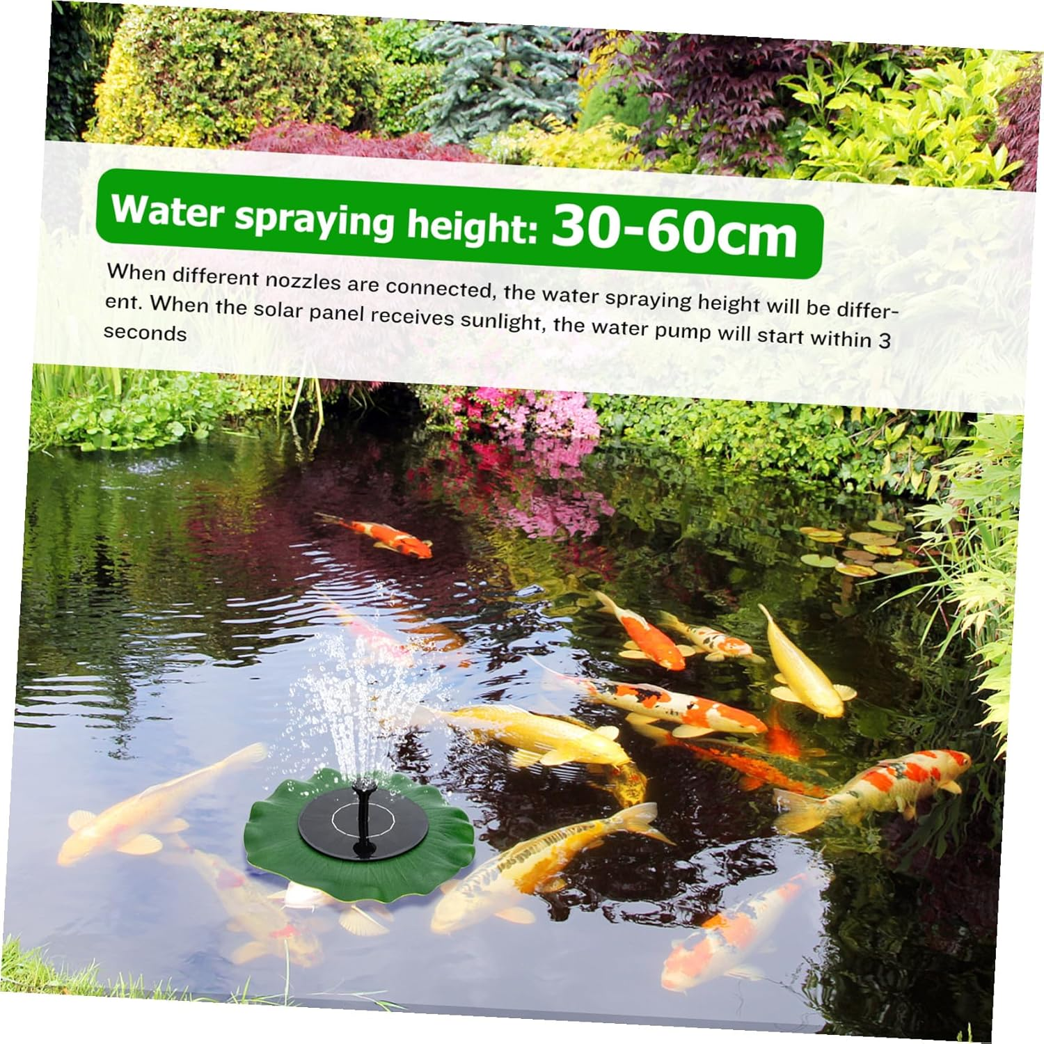 Solar Powered Outdoor Garden Fountain Kit with Lotus Leaf Floating Design Energy-Saving Water Pump for Patio Fish Decoration image number 2