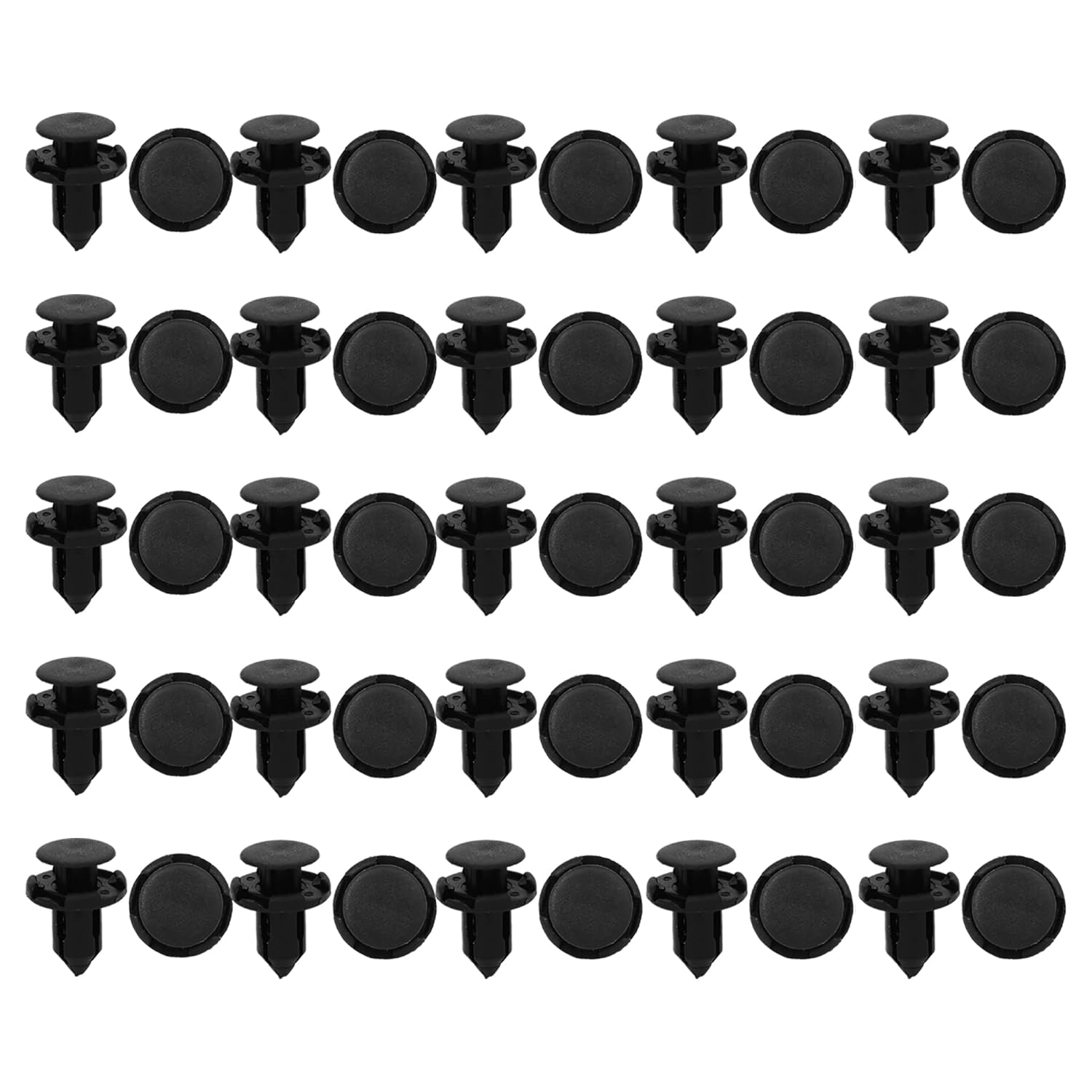 Uxcell 50Pcs 9Mm Hole Retainer Clips Plastic Drive Rivets Flaps Bumper Push Clips for Honda image number 2