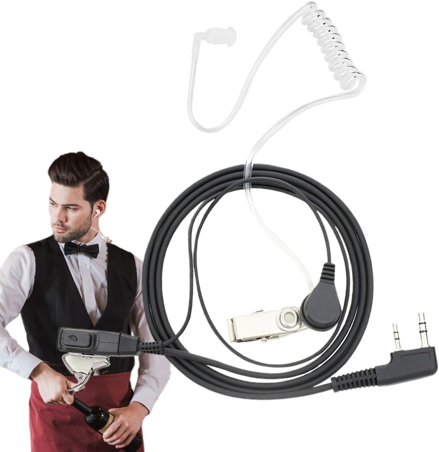 Covert Acoustic Tube Earpiece - Transparent Earpiece Acoustic Tube Replacement - Versatile Microphone Headphones Accessories Earbuds Audio Parts for Family Teen Friends Enthusiasts image number 3