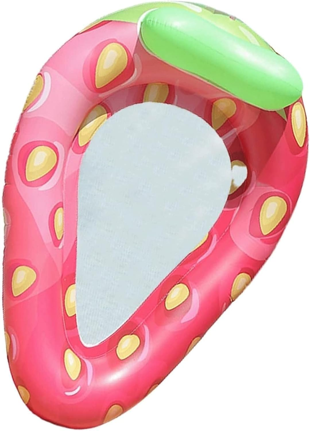 Strawberry Shape Swimming Ring, PVC Inflatable Mesh Hammock Floating Row, Inflatable Reclining Chai for Swimming Pool/Beach