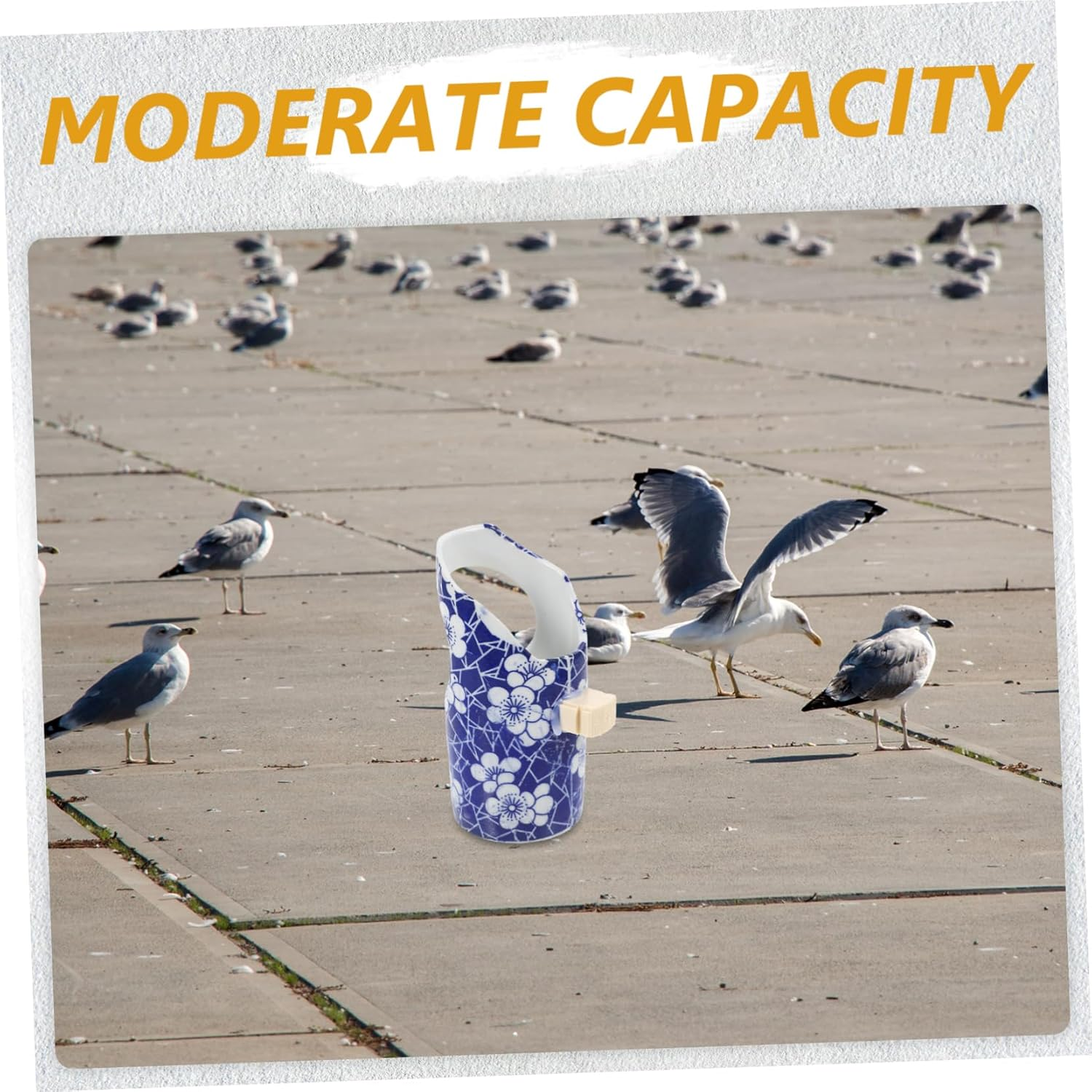 VILLFUL Anti-Swing Bird Food Cup Bird Food Dispenser Bird Feeders Outdoor Bird House Feeder Ceramic Bird Feeder Parrot Food Container Parrot Food Cup Bird Feeder Outdoor Garden Re-Usable image number 5