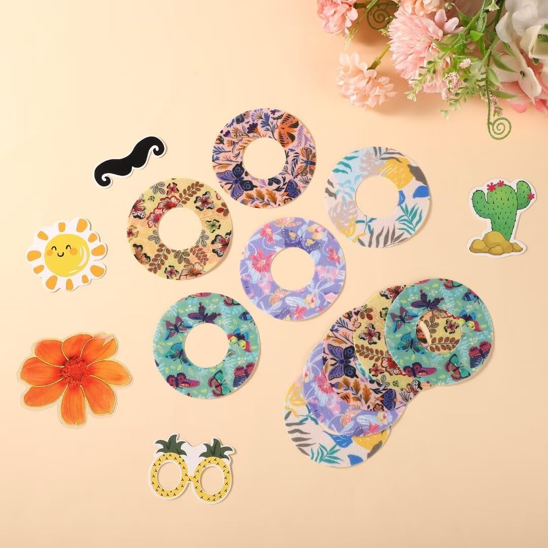 25Pcs Sensor Covers for Libre 2, Waterproof Adhesive Patches Butterfly Print Blood Sugar Monitor Patch Sweatproof Sensor Stickers Overpatch Compatible with Libre image number 5