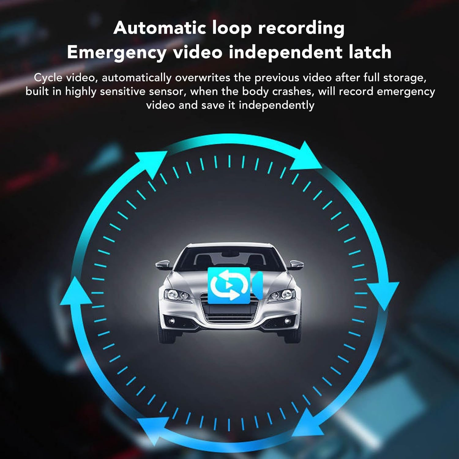 4K Dualcam with Wifi and GPS, 64GB Car Dashboard Camera Recorder for Parking Mode, G Sensor,Recording. Night, 2.5In IPS Color Display Screen, Motion Detection image number 4