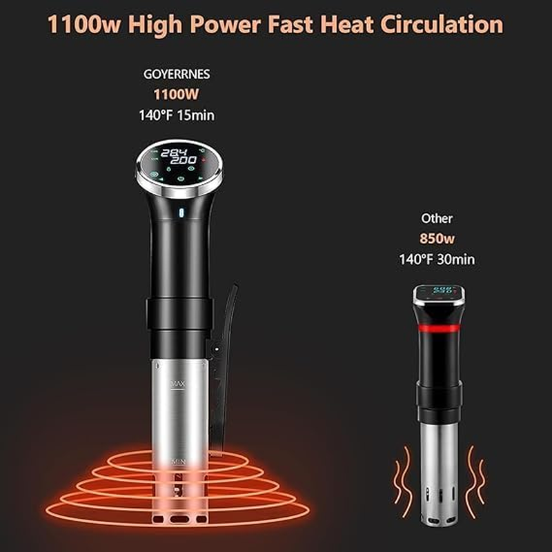 Vacuum Cooker Large Touch Screen 1100 Watt Precision Cooker, Immersion Thermostats, Vacuum Stick Precision Cooker (Wifi) with APP Function image number 3