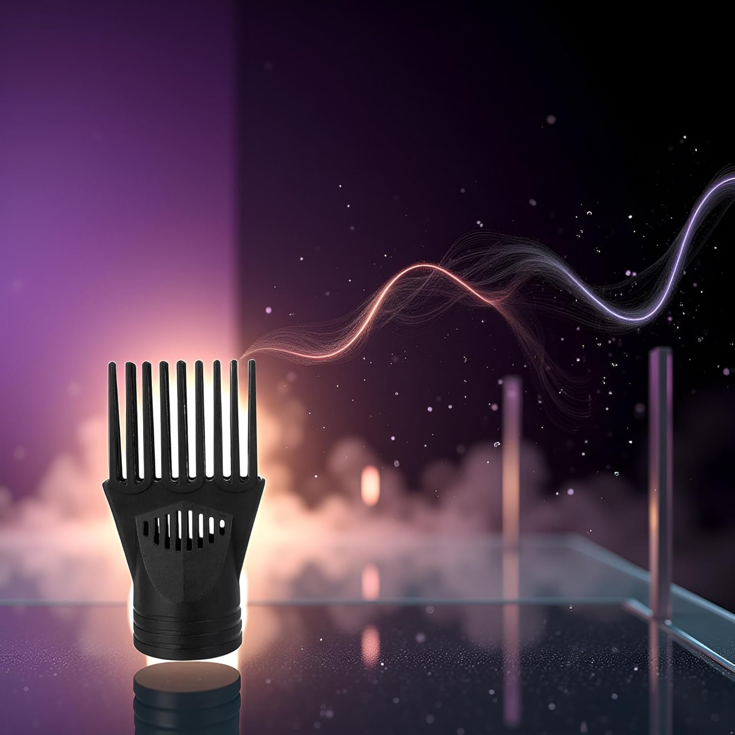 Black Hair Dryer Comb,Plastic Blow Comb Attachment Styling for Straightening Detangling,Universal Nozzle Hairdressing Salon Hair Dryer,Curly,Natural Styling Tools