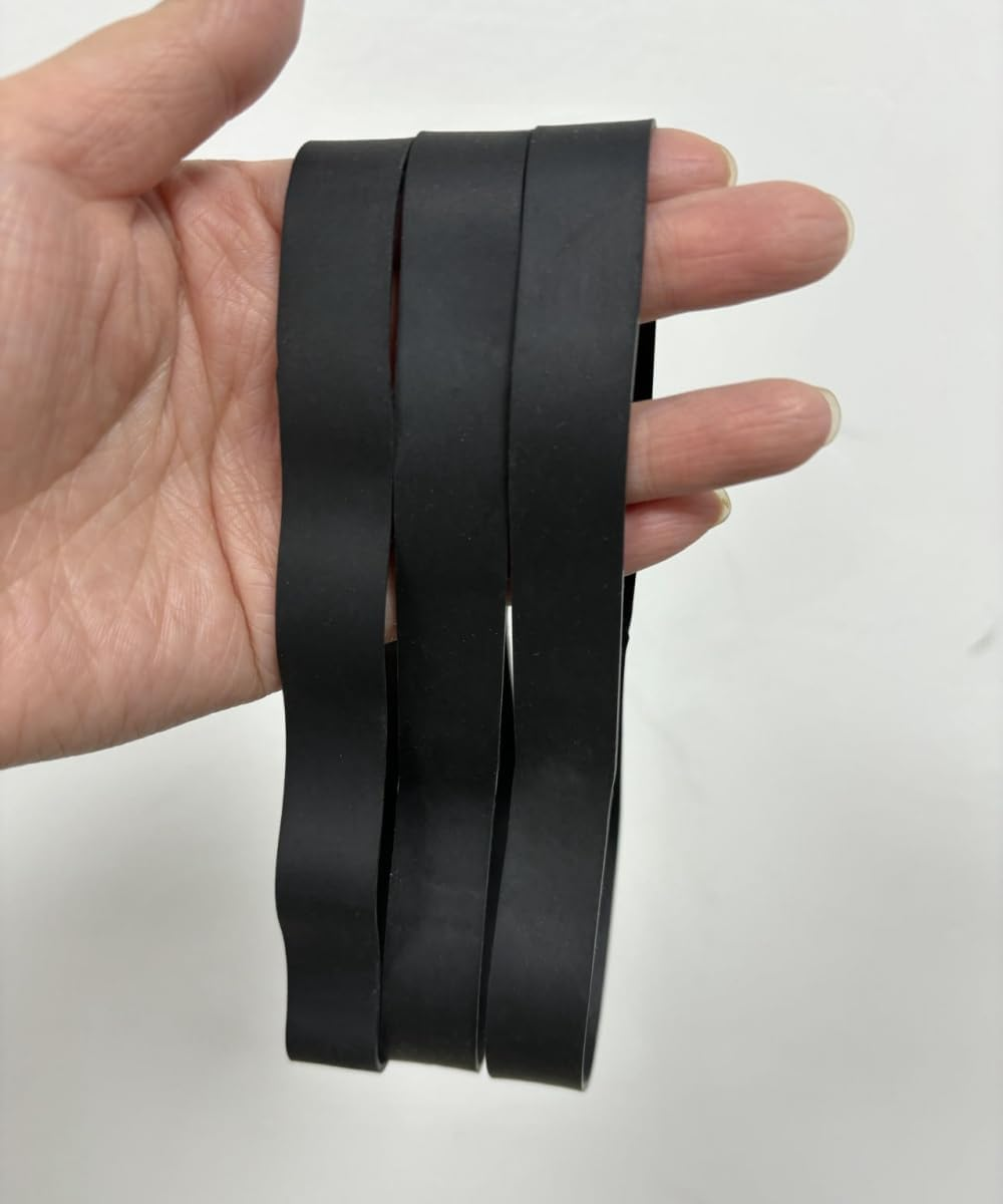 Tactical Rubber Bands Size #107 (7'' X 3/5''), 20 Pcs Black Thick Extra Large Ultra Wide Strong Heavy Duty Rubber Bands for Office, Home, School, Industrial, Outdoor Camping Survival Fishing image number 1