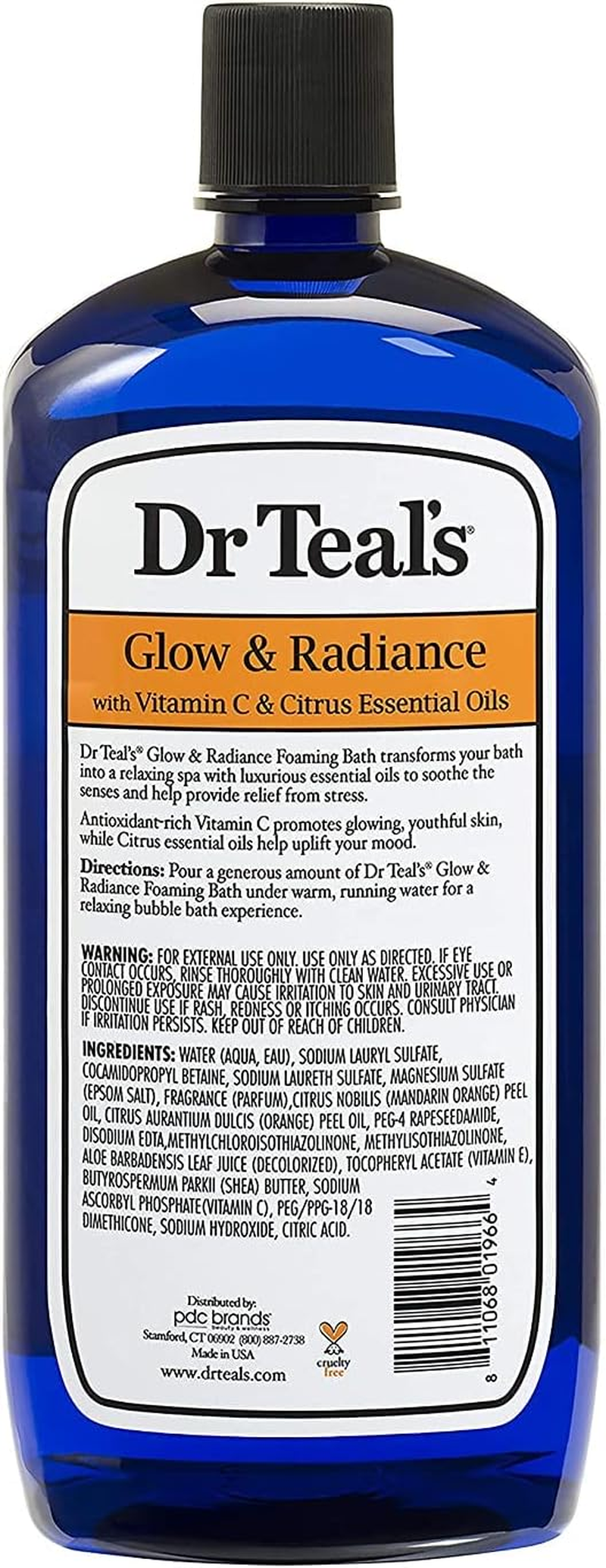 Dr Teal'S Foaming Bath Combo Pack (68 Fl Oz Total), Restore & Replenish with Pink Himalayan, and Glow & Radiance with Vitamin C and Citrus Essential Oils image number 3