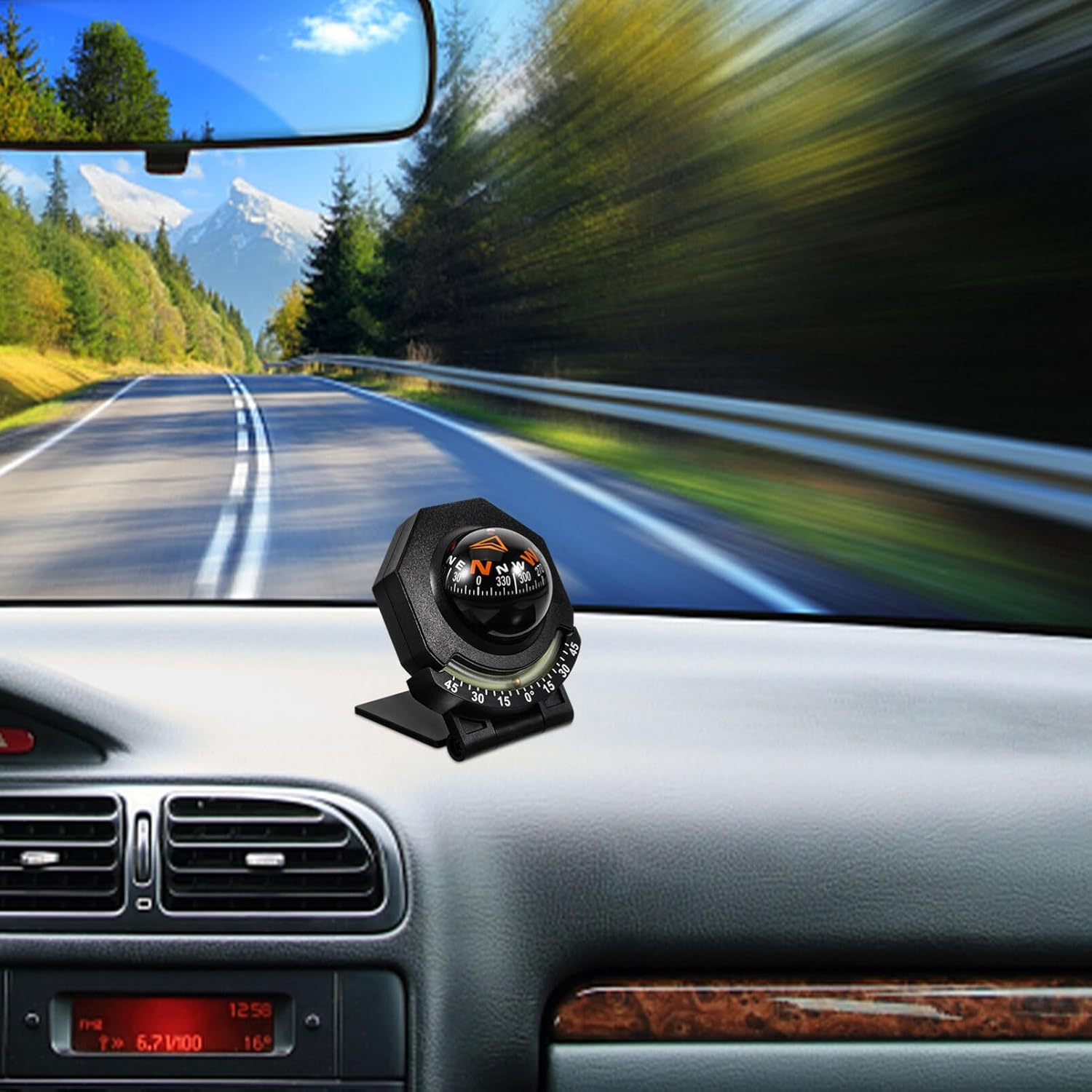 Car Compass Ball Adjustable Compass for Accurate Navigation Stylish Dashboard Ornament Easy Installation for Cars and Boats and Material