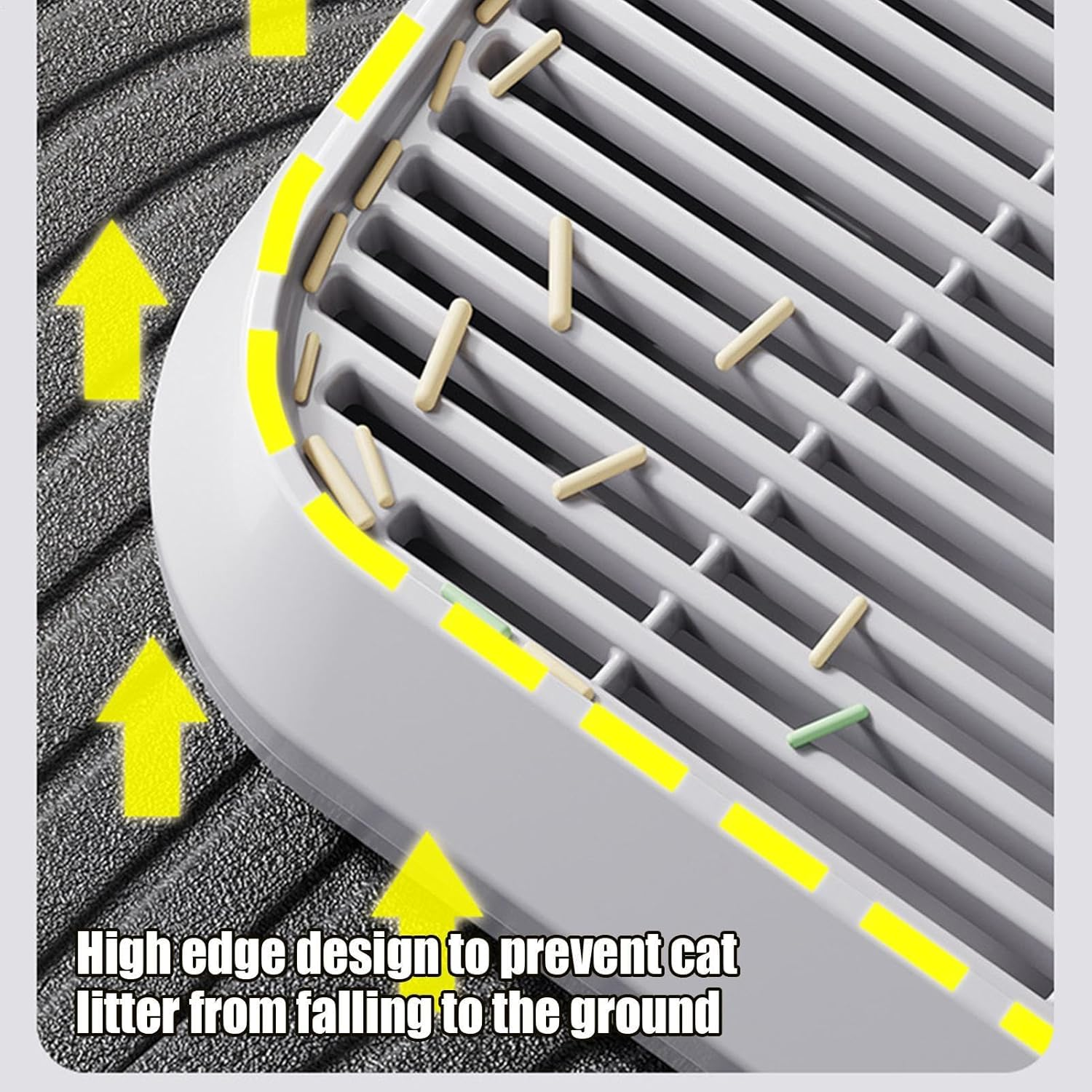 35 X 31 Cm ABS Cat Litter Tray Ramp for Cats Raised Step for Litter Tray Double Litter Trap with Filter Function, Suitable for Small and Old Cats, Easy to Clean image number 6