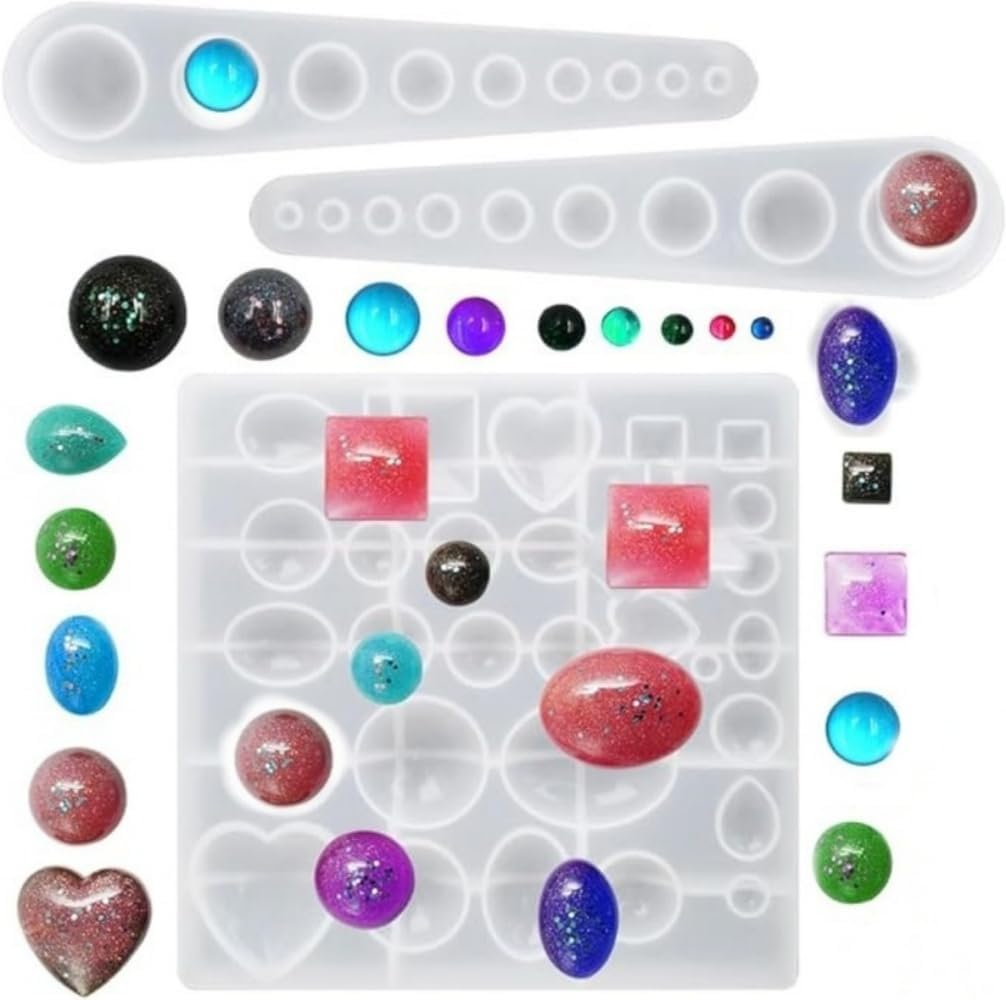 3 Pcs Jewellery Resin Moulds, Silicones Moulds for Resin Gem Jewellery Epoxy Casting Resin Mould for DIY Pendants, Earring, Jewellery Making image number 2