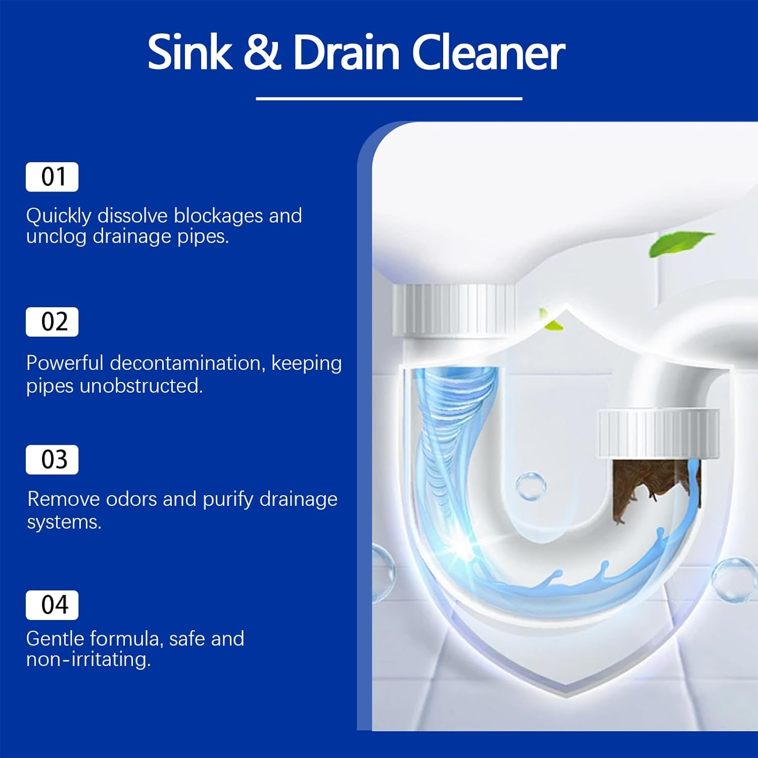 Sink & Drain Cleaner, Powerful Decontamination Formula, 100G/3.53Oz, Drain Storm