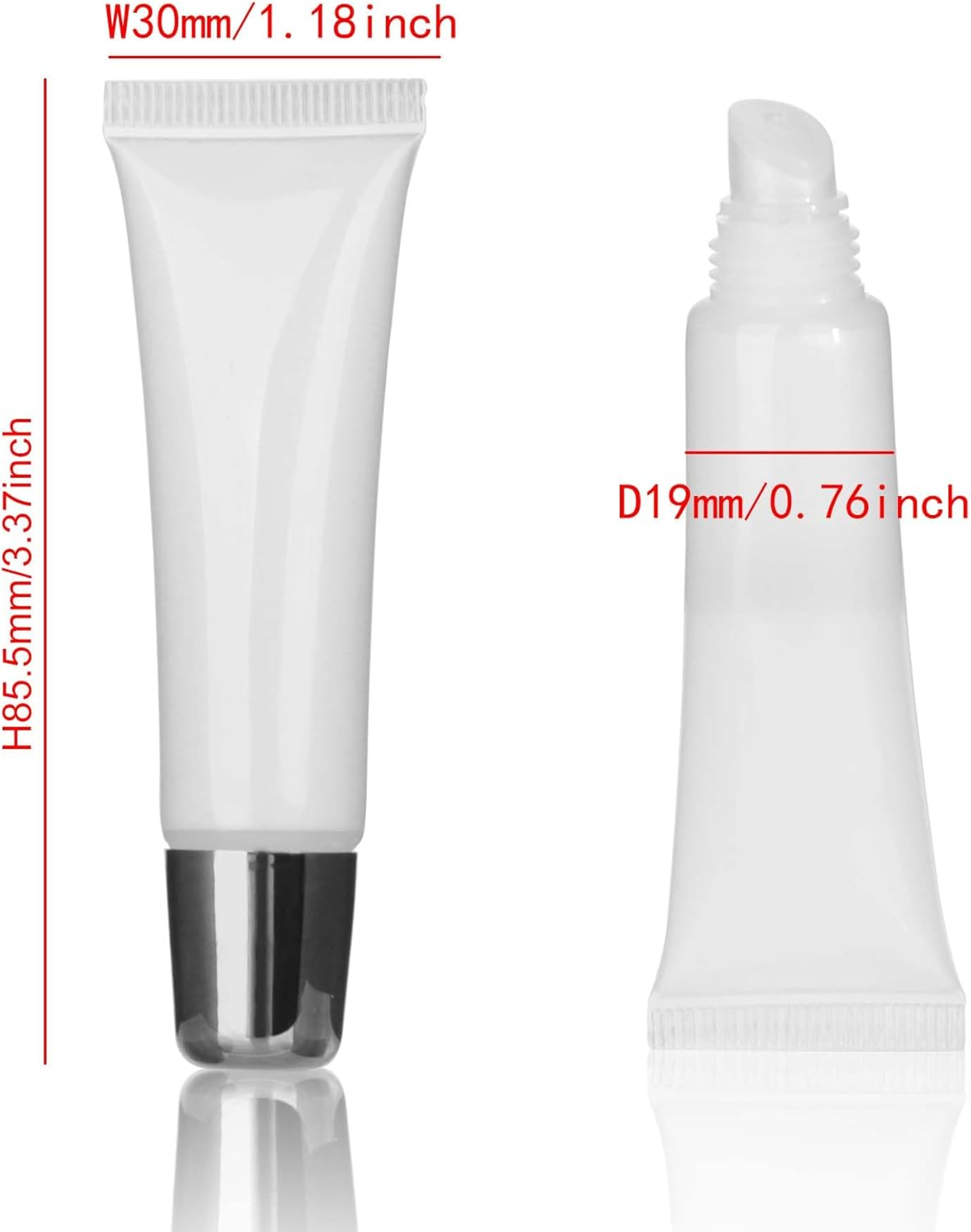 COSIDEA 50Pcs Empty Squeeze Lip Gloss Tube 10Ml / 0.33 OZ Soft Lipgloss Tubes Packing Container Wholesale in Bulk for Lip Oil, Pink image number 5