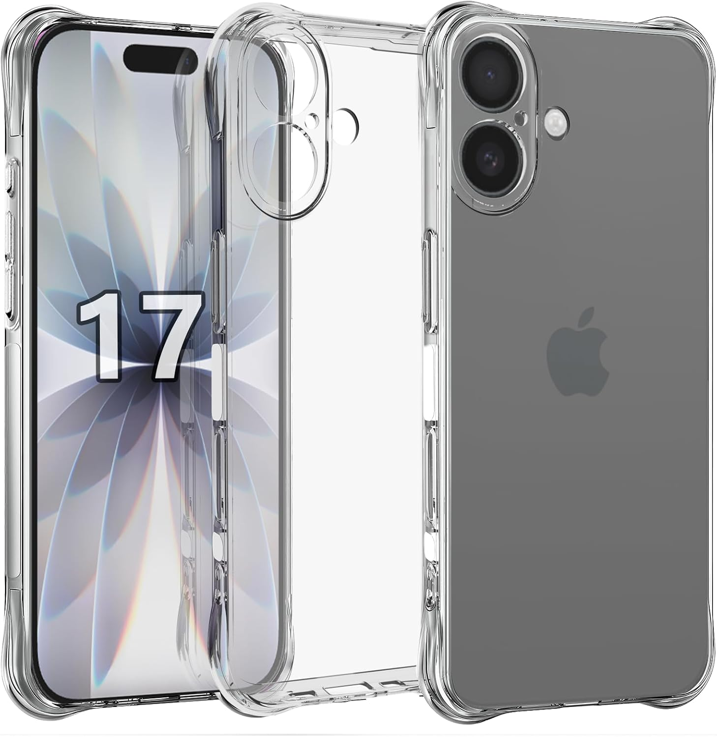 USTIYA Case for Iphone 17 Clear TPU Four Corners Protective Cover Transparent Soft image number 4