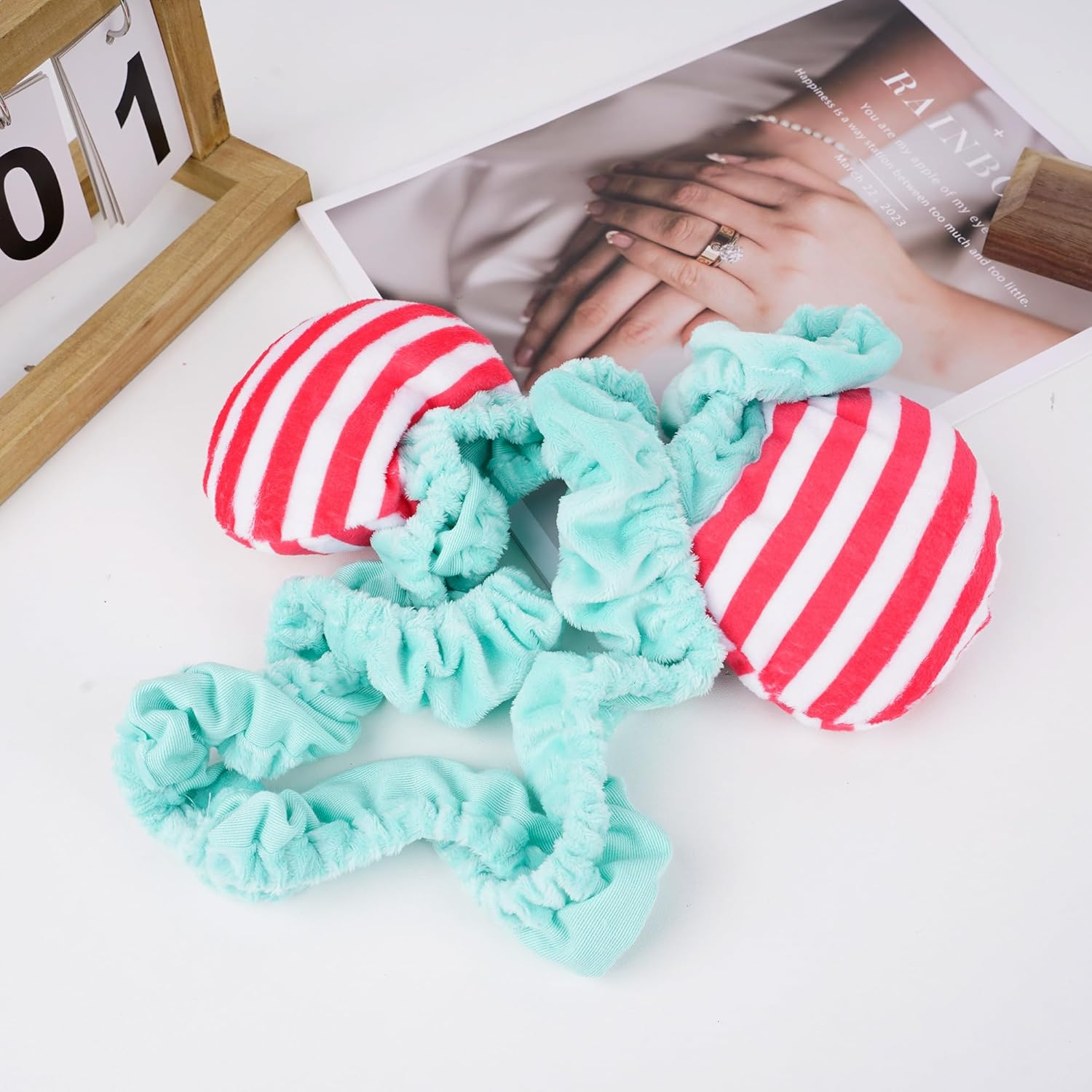 Reignsword Lovely Computer Monitor Cover, 20''-29'' Cute Striped Elastic Monitor Dust Cover, TV LCD Screen Monitor Decoration for Tablet (Green) image number 3