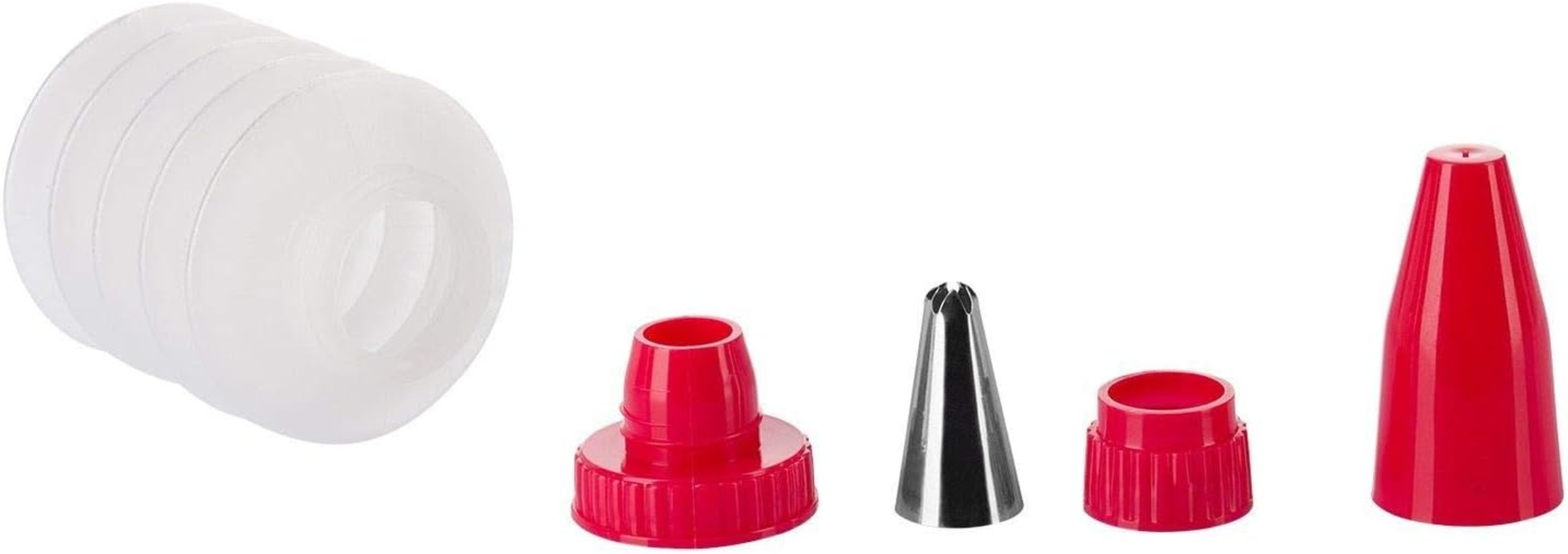 Westmark Decorating Bottle Set, 2 Bottles and 4 Nozzles, with Caps, Plastic/Stainless Steel, Transparent/Red/Silver, 31142260