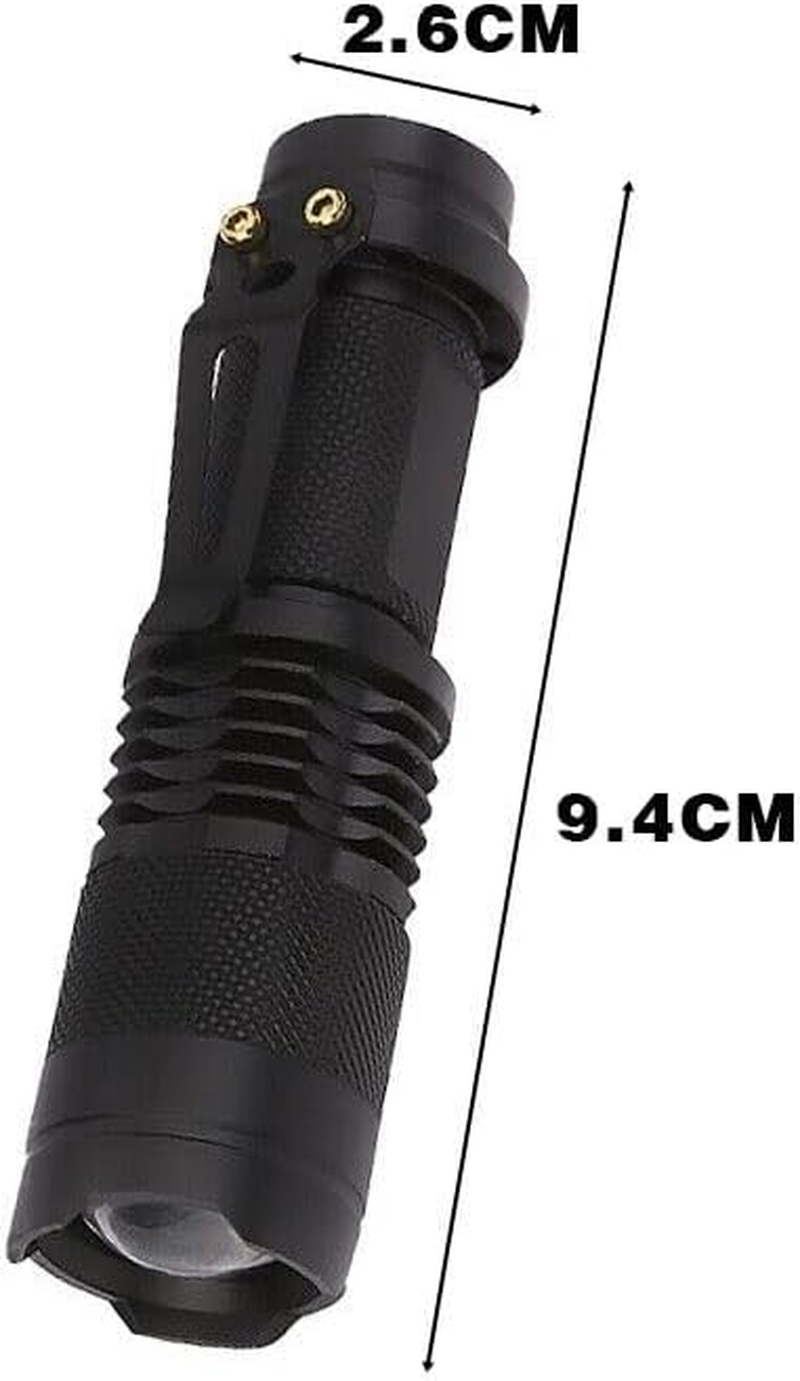 AIMALL 5X Mini Q5 LED Flashlight Torch with Adjustable Focus Zoom, 1200LM Bright Light, Waterproof & Skid-Proof, Aluminium Alloy for Outdoor Activities, Black image number 4