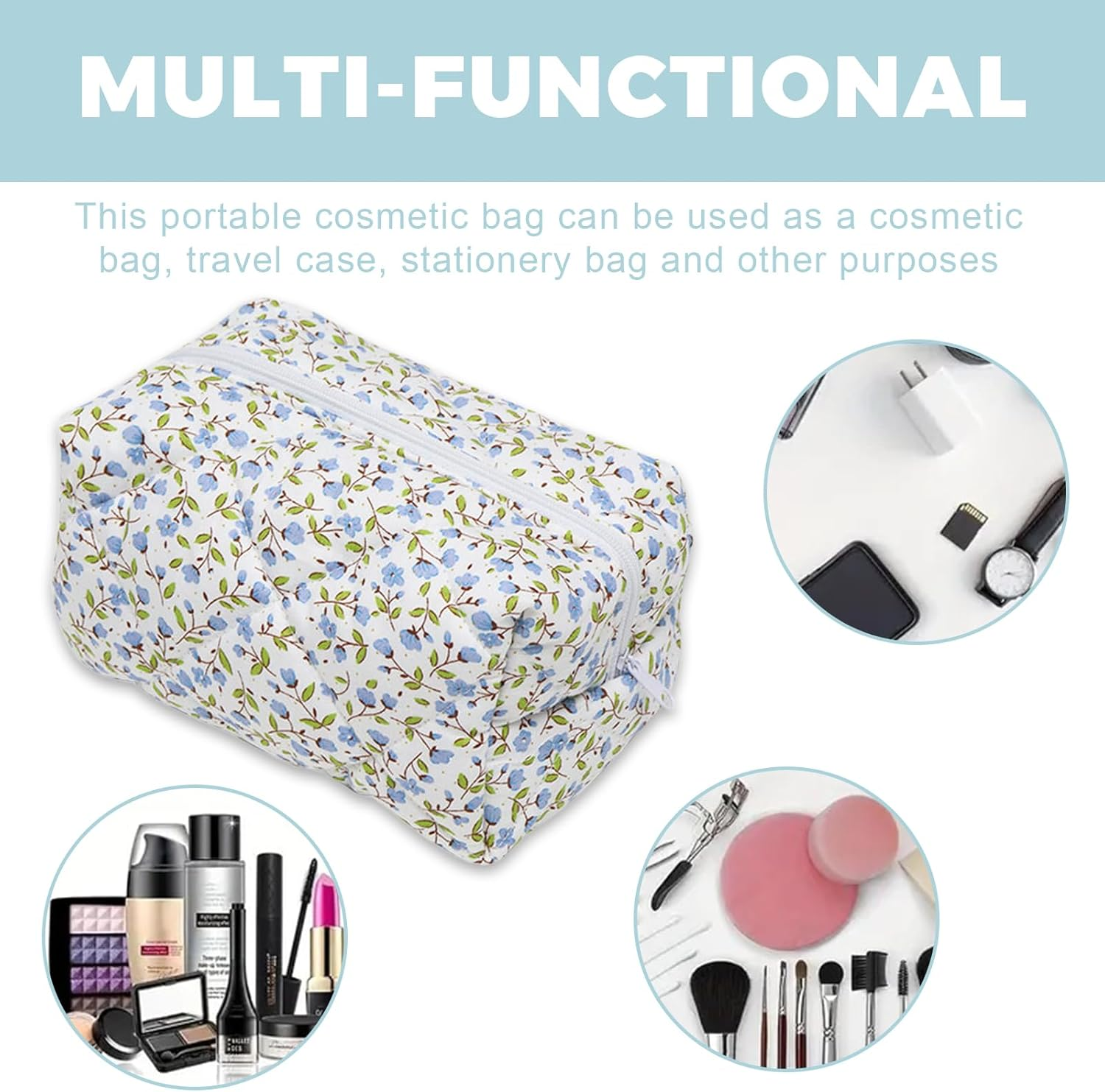 ZEPIQOR Cosmetic Bag Toiletry Bag Make up Bag Travel Wash Bag Cord Make up Organiser Wash Bag Small Toiletry Bag Makeup Bag Multifunctional Cosmetic Bag Set for Women Girls