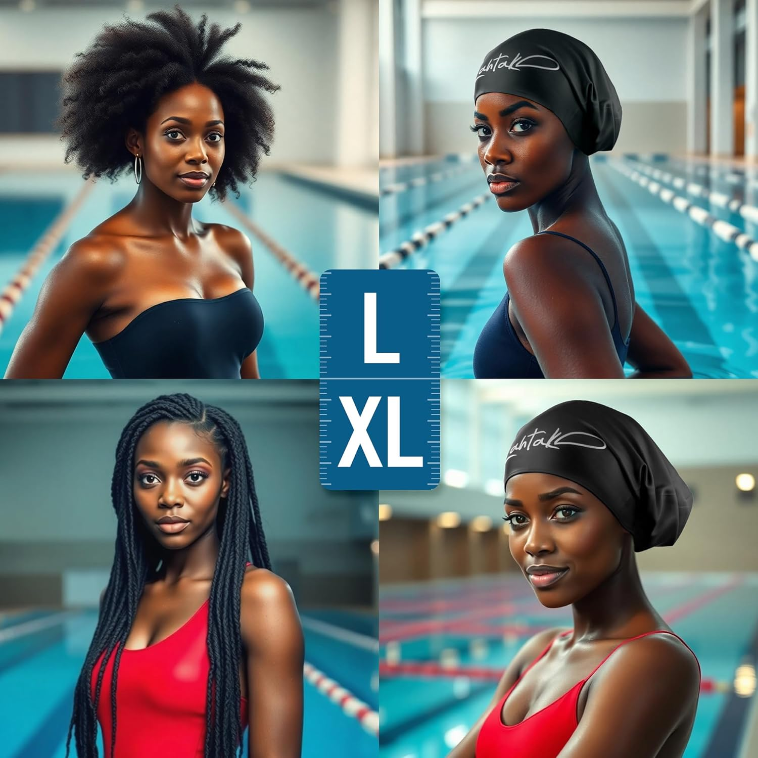 Long Hair Swim Cap | Swimming Caps for Women Men | Extra Large XL Waterproof Silicone | Dreadlocks Braids Afro Hair Extensions Weaves Dry Hair | Durable Adult Swim Hat | Open Water Swimming Pool image number 5