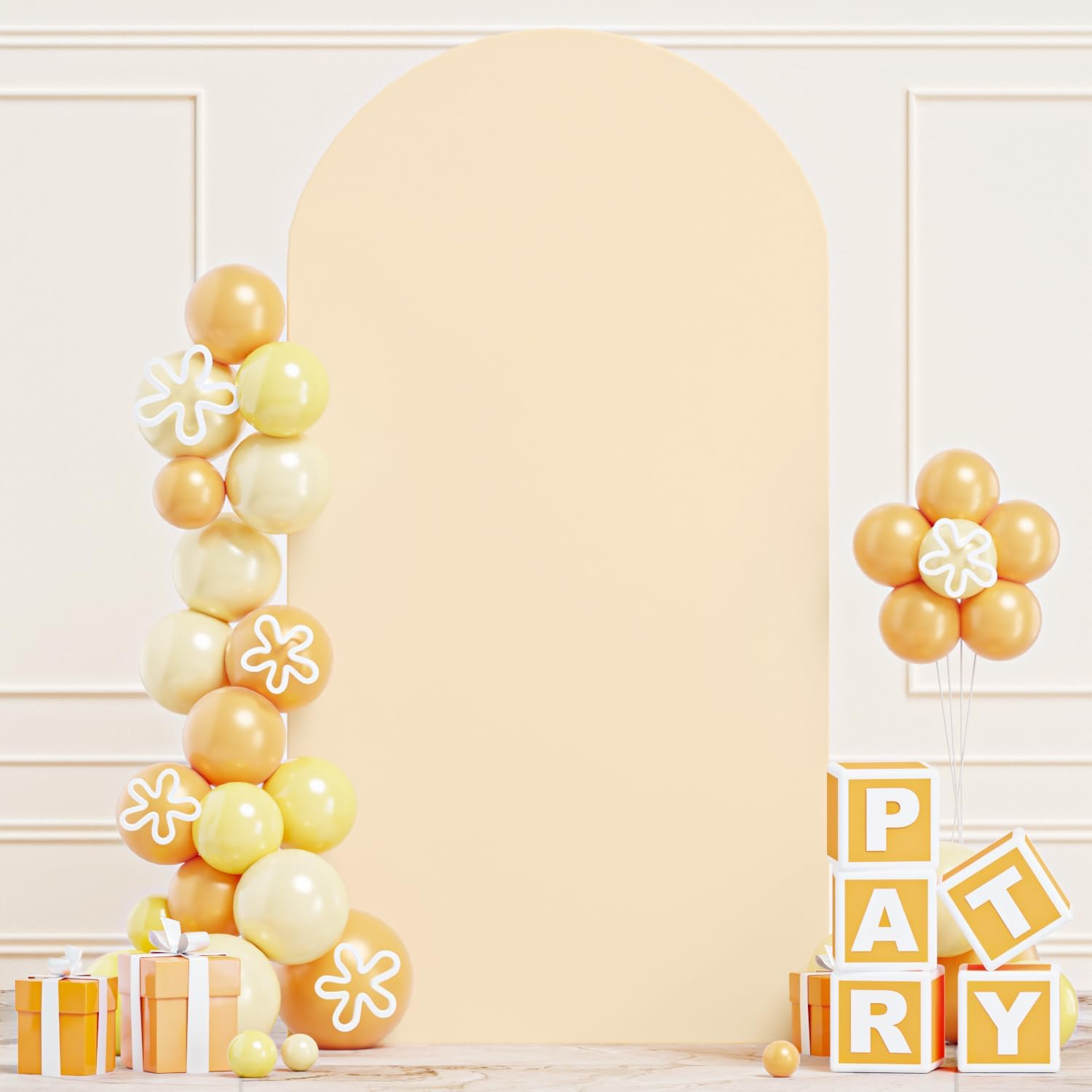 ROMANKAS Dusty Blue Wedding Arch Cover 7.2FT Arch Backdrop Covers Spandex Fitted Arch Covers Stretchy Backdrop Double Sided Stretch Arch Cover for Wedding Party Ceremony Decoration