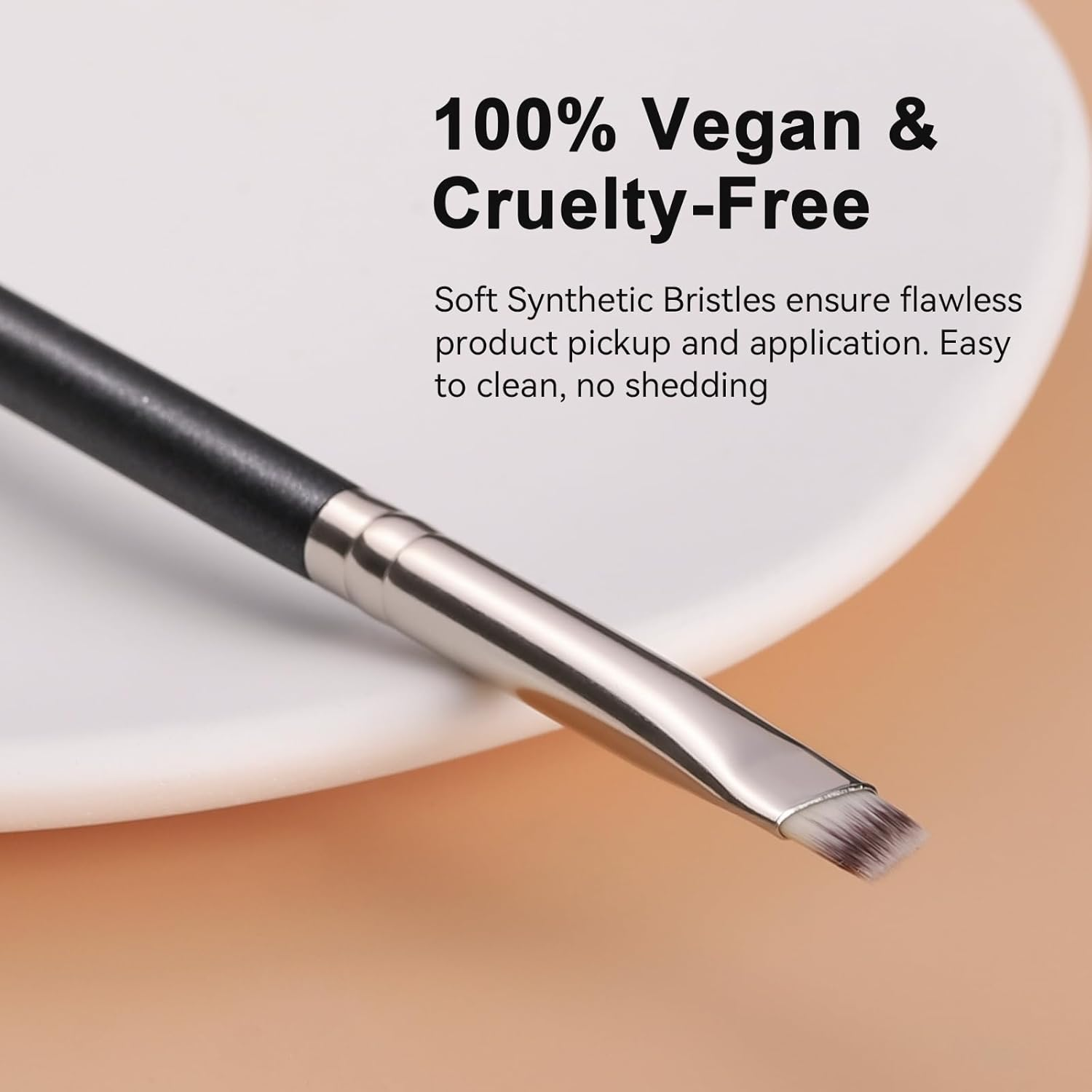 TEOYALL Flat Angled Eyeliner Brush, Soft Thin Slanted Synthetic Bristles Precision Eyebrow Brush for Brow Powder Gel Eye Liner image number 6