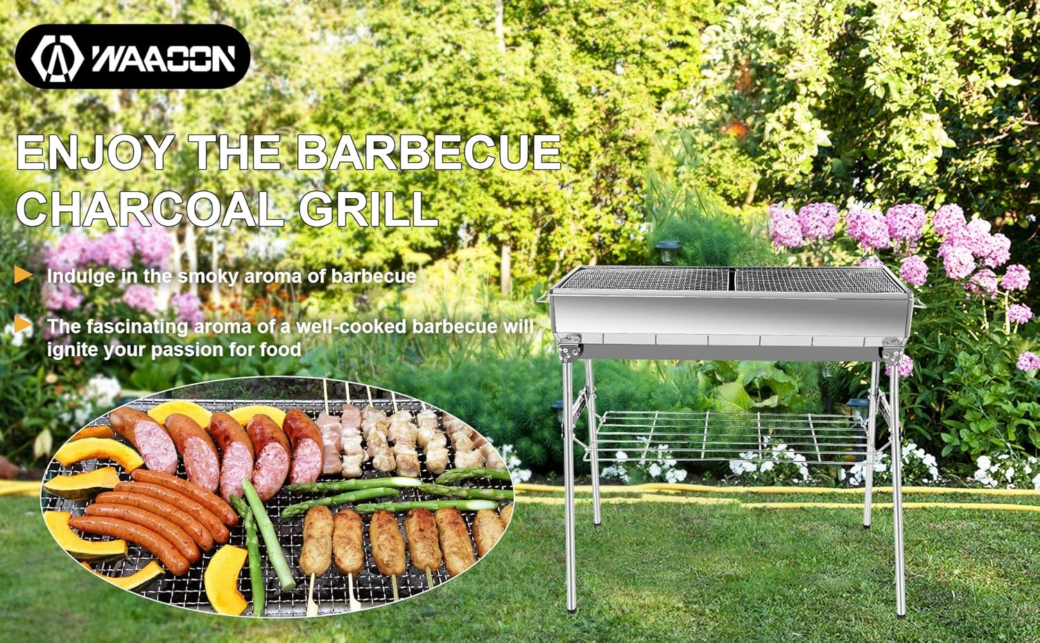 Gzcmxh Portable Grill - Foldable Charcoal Grill BBQ for Outdoor Camping Charcoal Grill (Large) image number 2