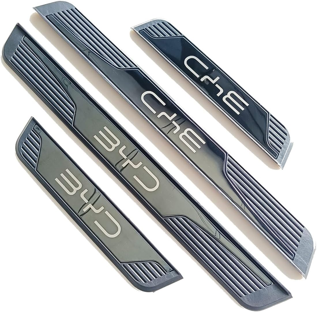 For BYD Shark 6 Sealion 6 2025 Stainless Door Sill Protector Kick Plate Entry Guard Kit Interior Accessory (BYD Black Chrome) image number 3