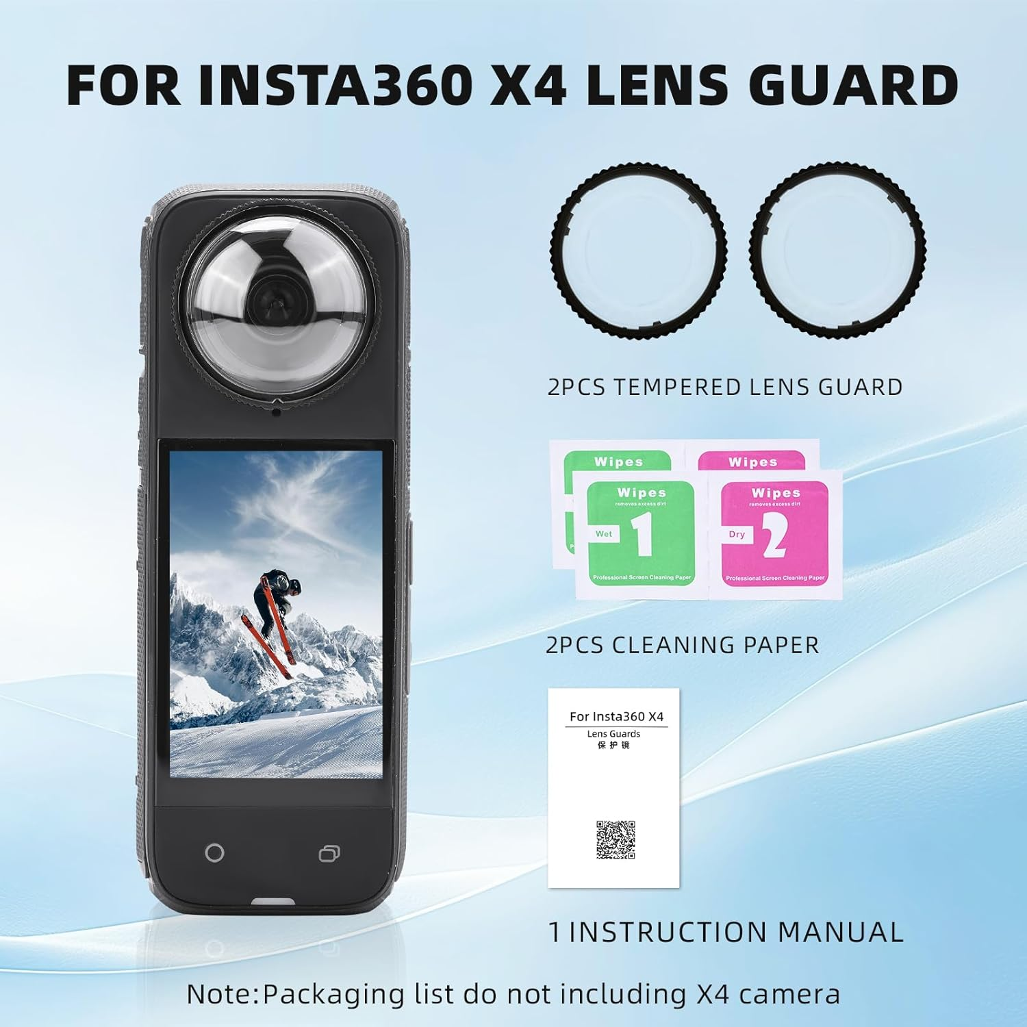Flymile Premium Lens Guard for Insta360 X4 Camera - High Transparency Tempered Glass Protector, Anti-Scratch Accessory image number 3