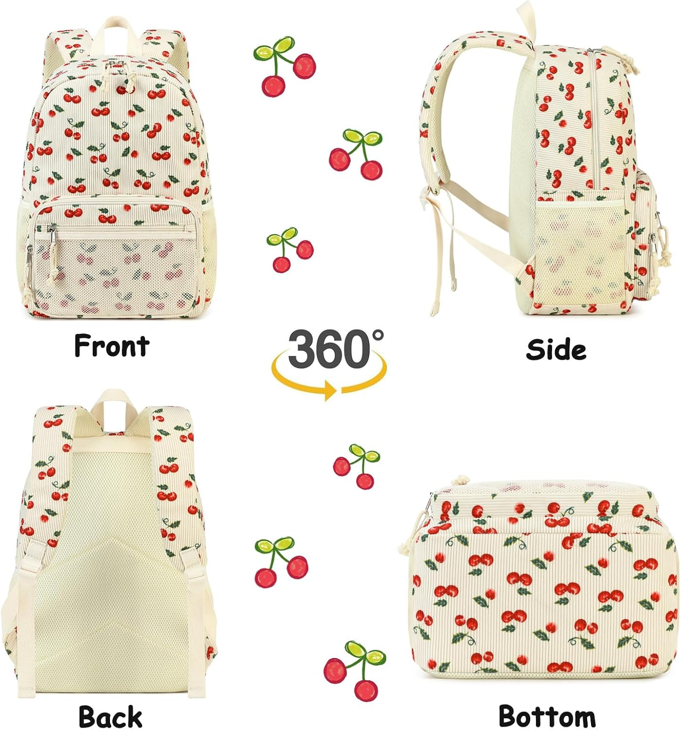 JIANYA Kids Backpack for School, Lightweight Girls Backpack with Lunch Box Children'S School Book Bag