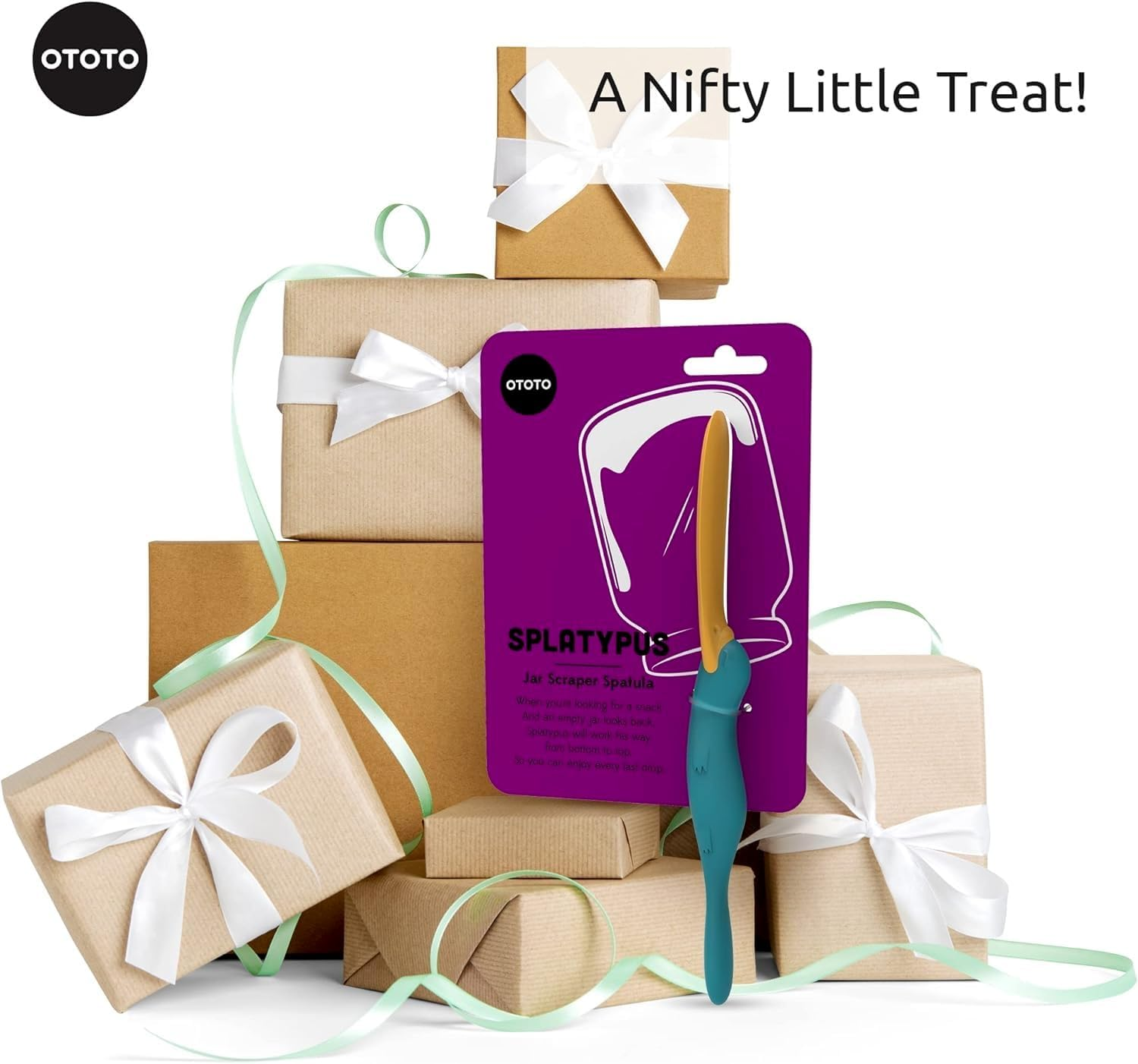 OTOTO Splatypus Jar Spatula for Scooping and Scraping - Unique Fun Cooking Kitchen Gadgets for Foodies - Bpa-Free & 100% Food Safe - Crepe Spreader image number 2