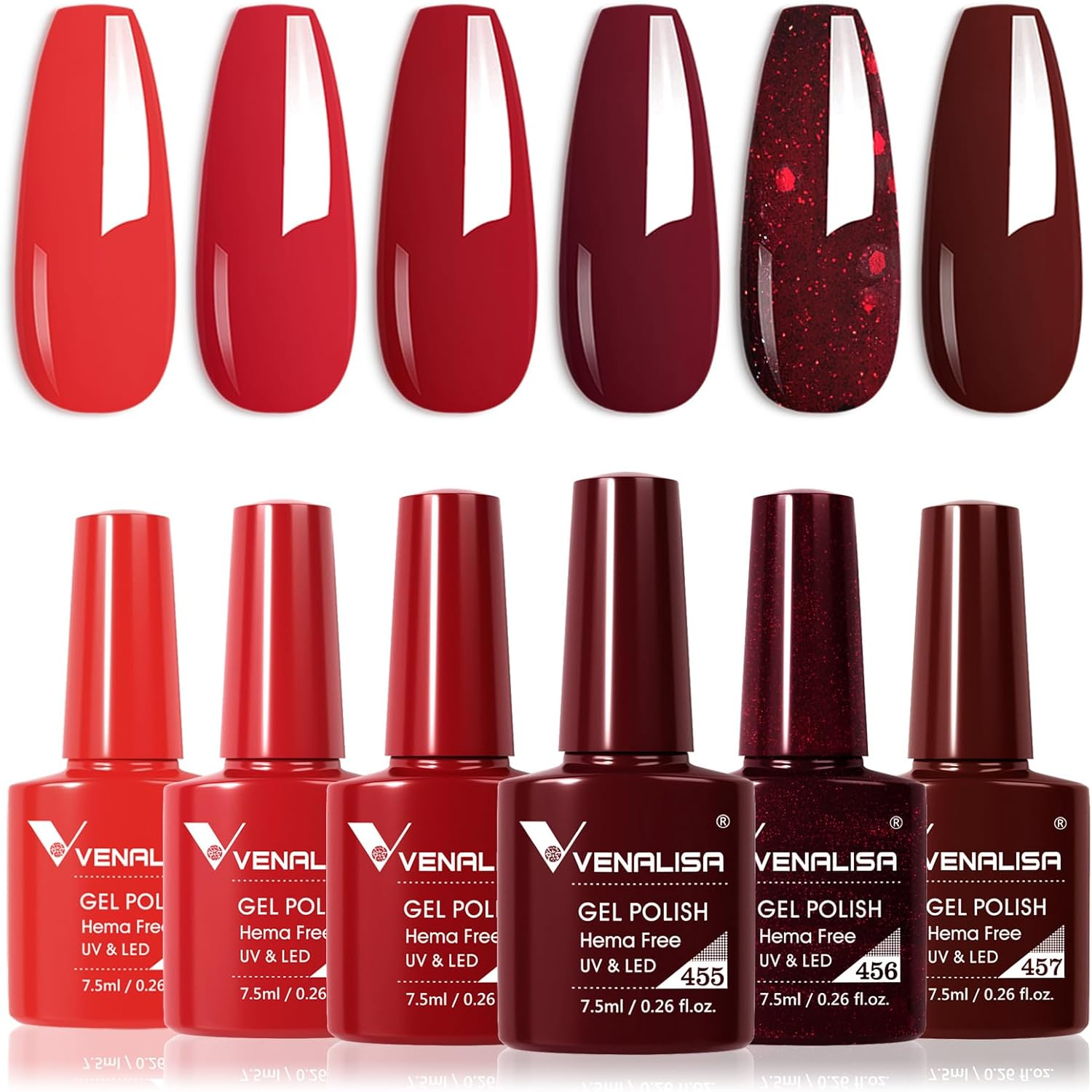 VENALISA 6 Colors Gel Nail Polish Set, Pink Gel Polish Baby Pink Long Lasting Soak off UV - Nude image number 6