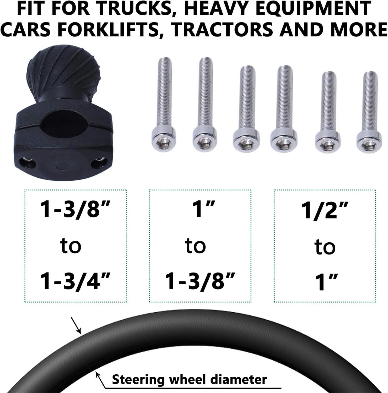 MAEZOE Steering Wheel Spinner Knob, Universal Steering Wheel Ball Knobs for Cars, Trucks, Tractors, Mowers, Forklifts, Etc image number 5