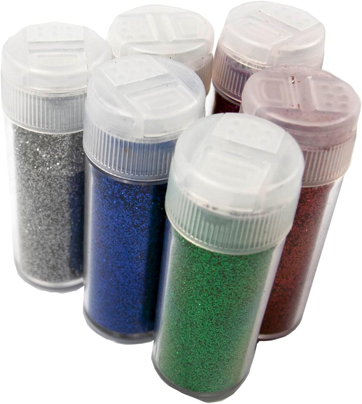 Rainbow Biodegradable Glitter Vials, Assorted (Pack of 6) image number 1