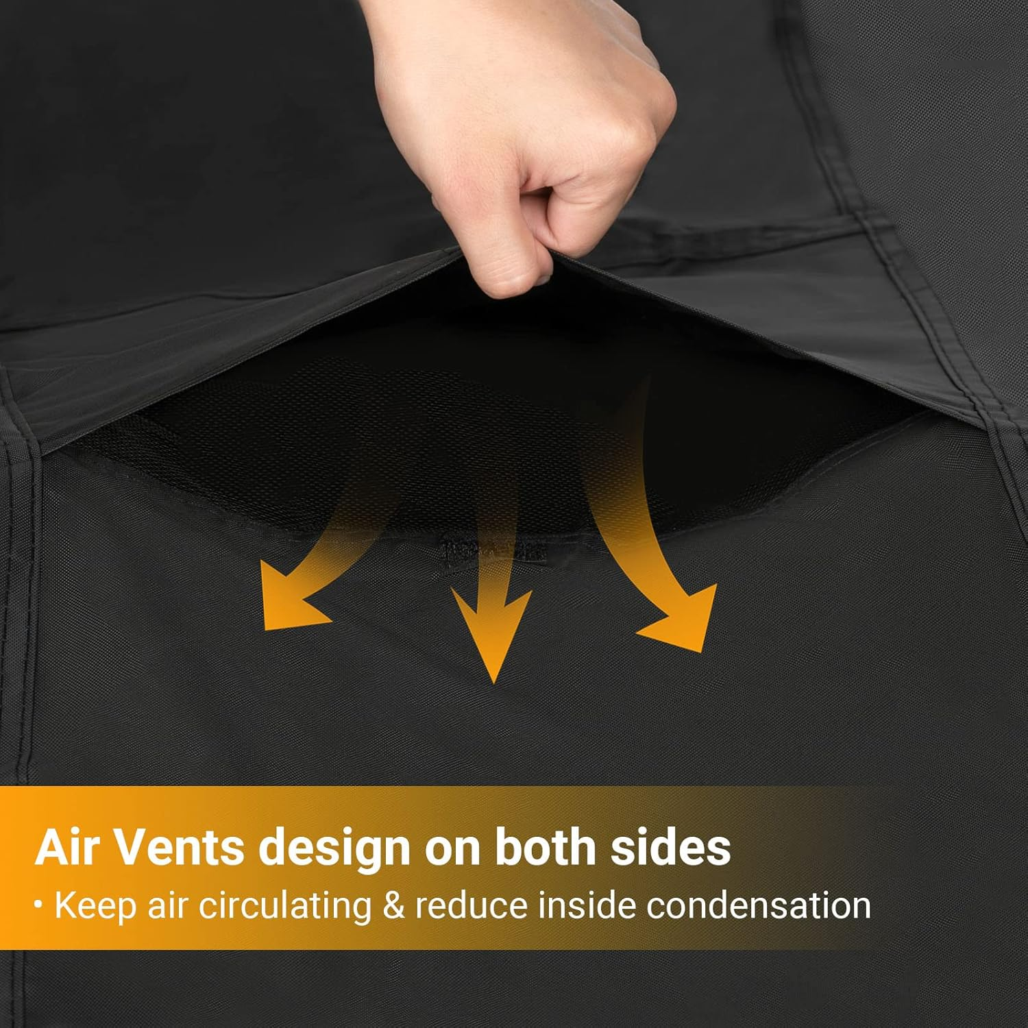 Velway Outdoor Swing Cover 3 Triple Seater Waterproof Patio Hammock Cover 87X49X70 All Weather Windproof Glider Chair Cover for Garden Furniture, Black image number 4