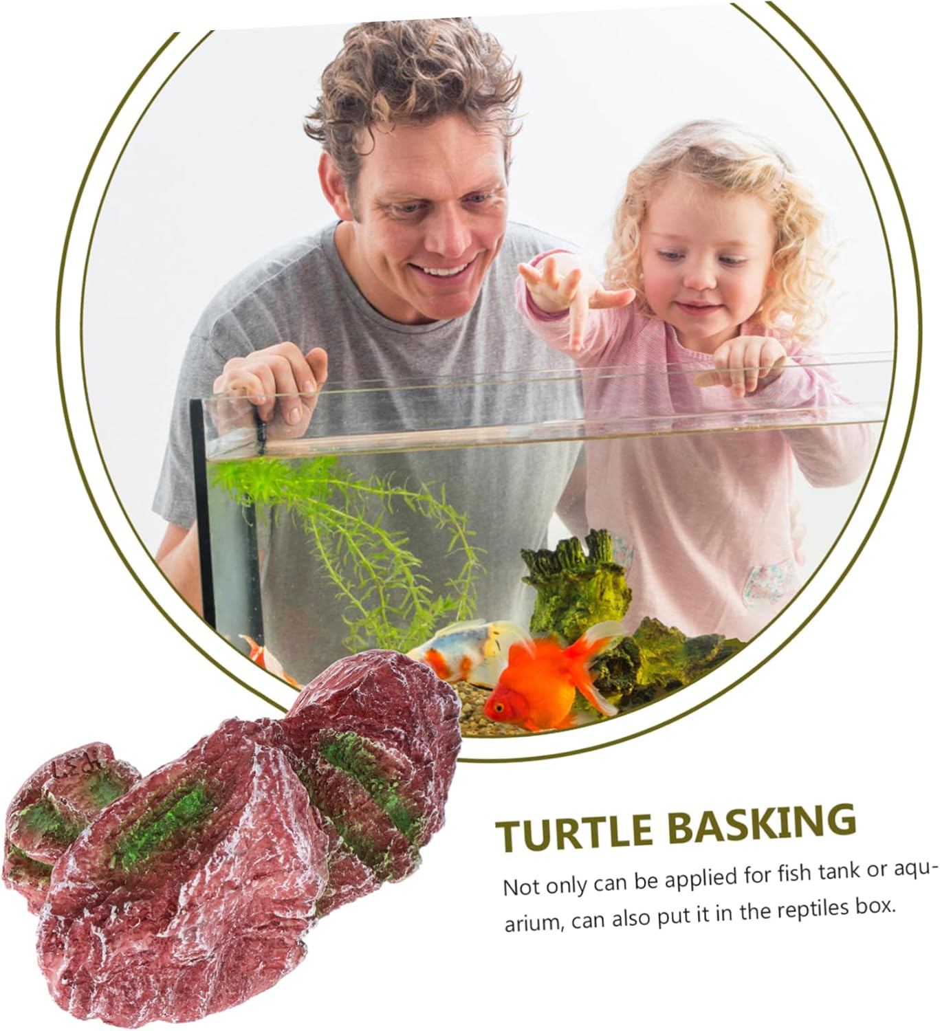 Hohopeti Extra Large Turtle Basking Platform and Climbing Ramp Natural Resin Rock Texture Sturdy Reptile Environment Ornament for Turtle Tanks and Aquatic Terrariums and Tank Decoration image number 3