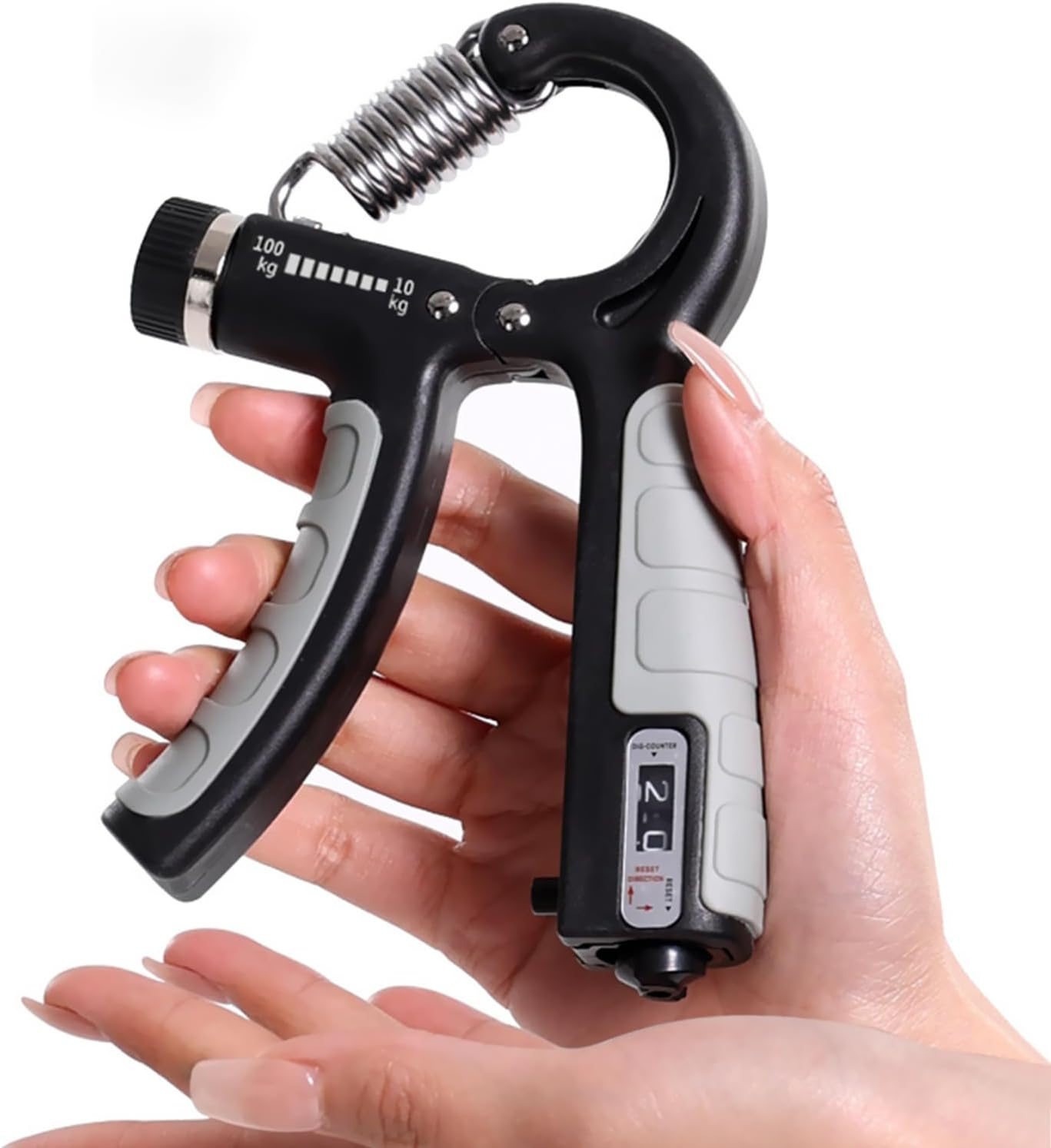 Grip Strength Trainer with 10-100Kg (22-220Lbs), Hand Gripper Strengthener with Counter, Adjustable Resistance Forearm Trainer, Exercise & Fitness Equipment 2 Pcs (Blue) image number 3