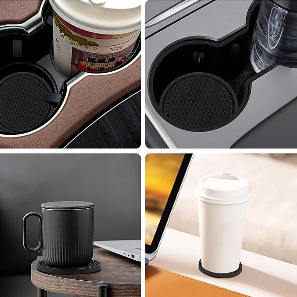 2PCS Car Cup Coaste, 2.75 Inch Non-Slip Cup Holders Embedded in Ornaments Coaster, Universal Vehicle Interior Accessories image number 4