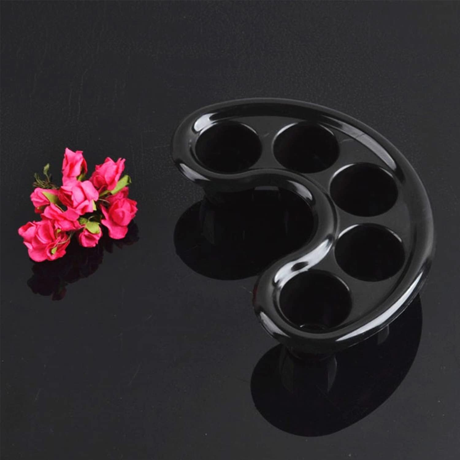 Pack of 2 Nail Soak Bowl with 1 Double Headed Cuticle Pusher and 1 V Shaped Cuticle Trimmer Knife, Thickened Plastic Nail Polish Tool, Nail Polish Remover Tray image number 2