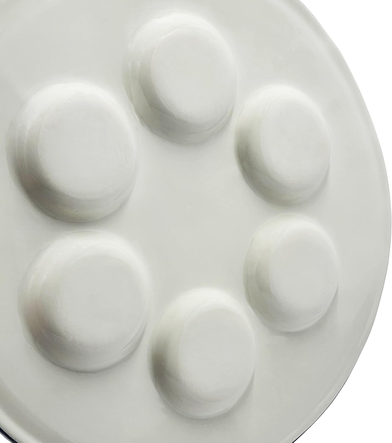 The Dreidel Company Lightweight Melamine Passover Seder Plate &ndash; Blue Floral Design - 35 Cm - Blue - Plastic image number 2