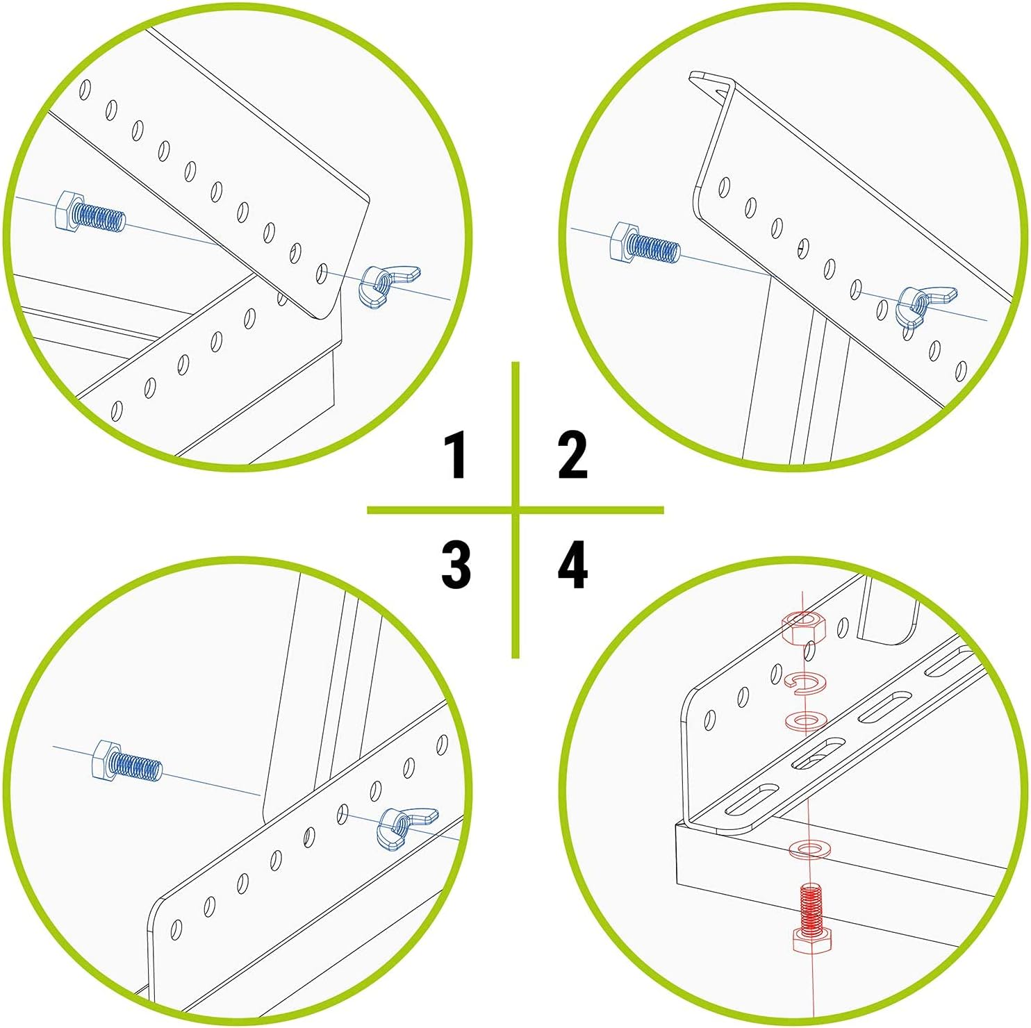 Newpowa Adjustable Solar Panel Tilt Mount Bracket Kit 20Inch Width