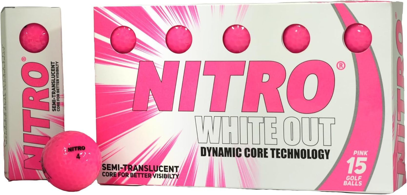 Nitro White Out Golf Balls [15-Ball]