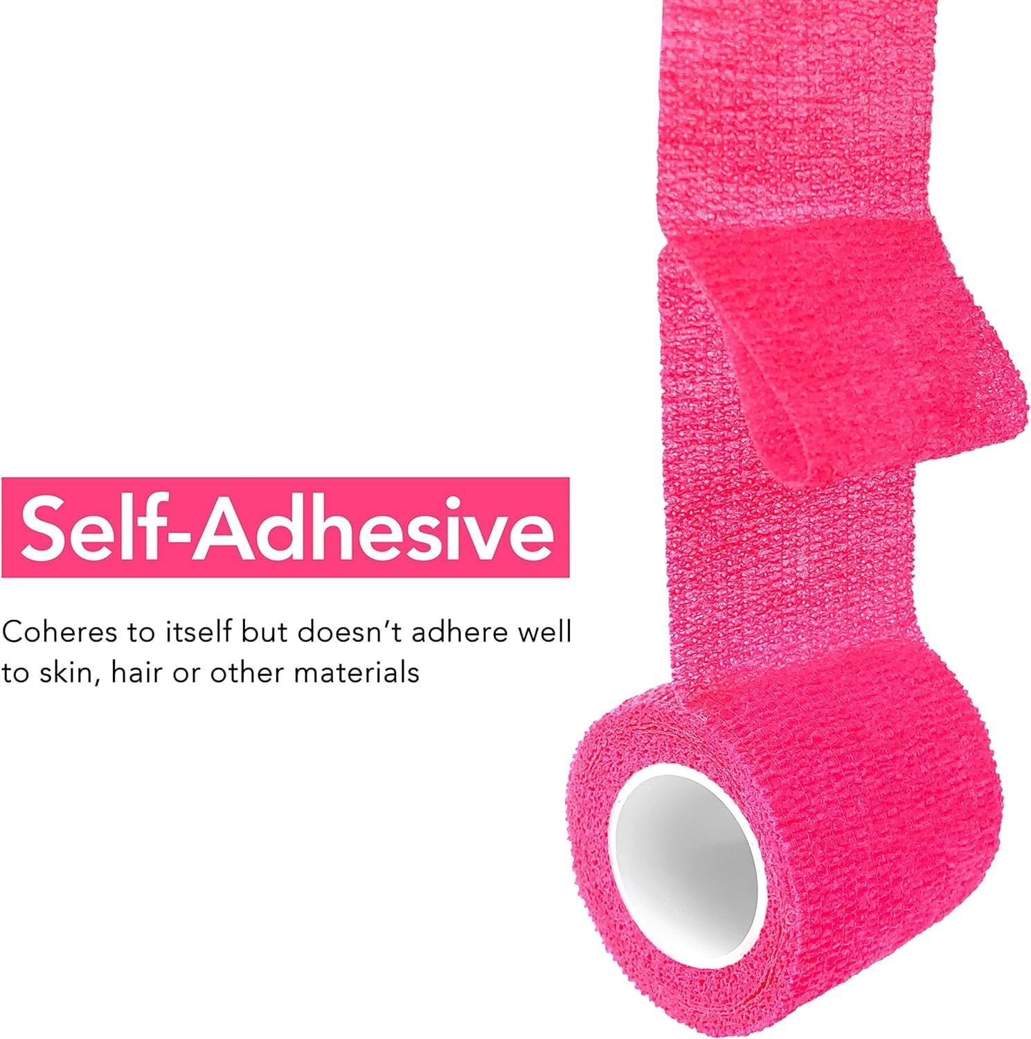 Risen Cohesive Bandage, 2" X 5 Yards, 6 Rolls, Self Adherent, Breathable, Ideal for Ankle Sprains, Sports, Human, Animal