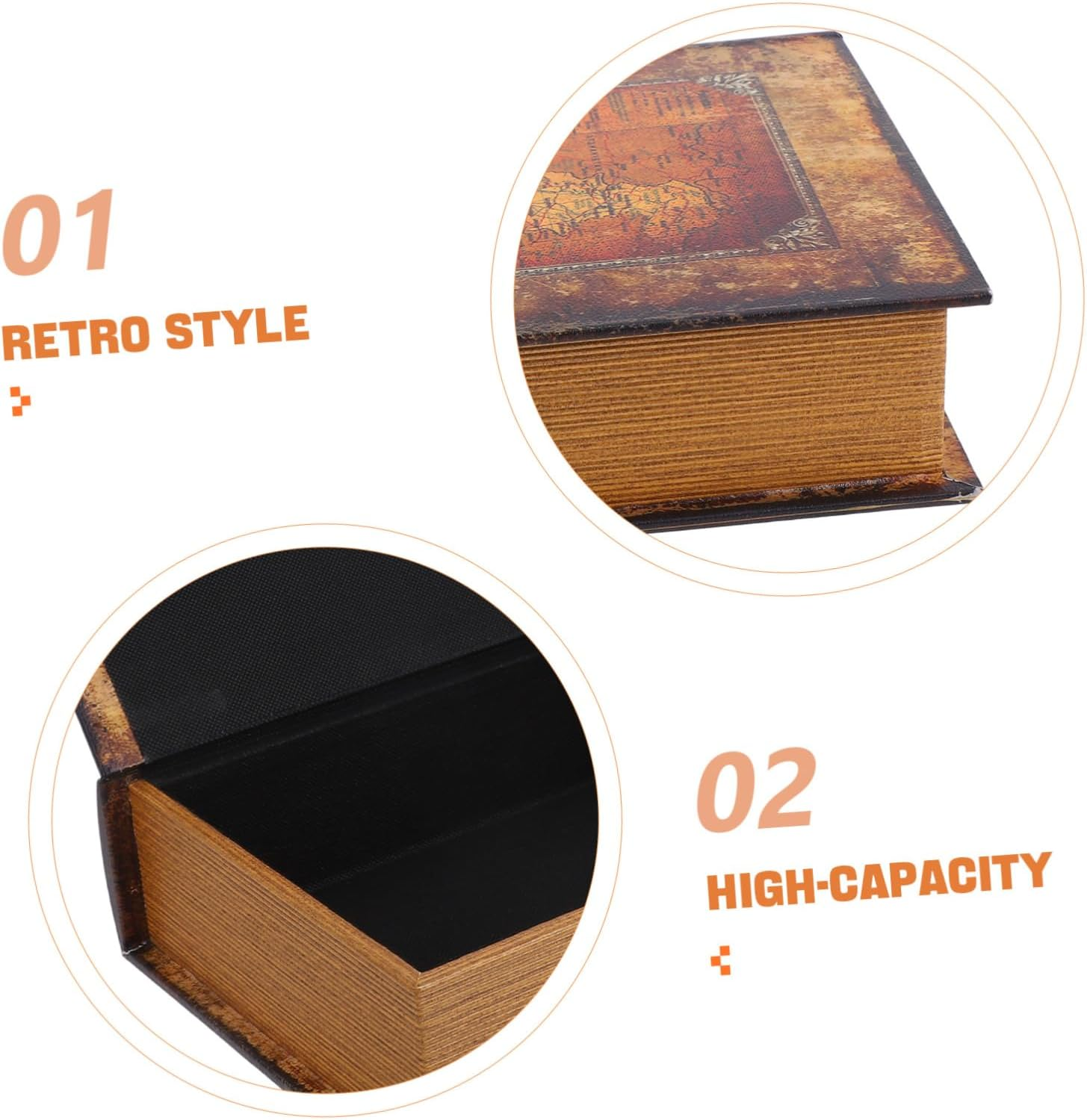 ABOOFAN Vintage Book Shaped Box Fake Book Storage Box for Bookshelf Decoration Home Office Use