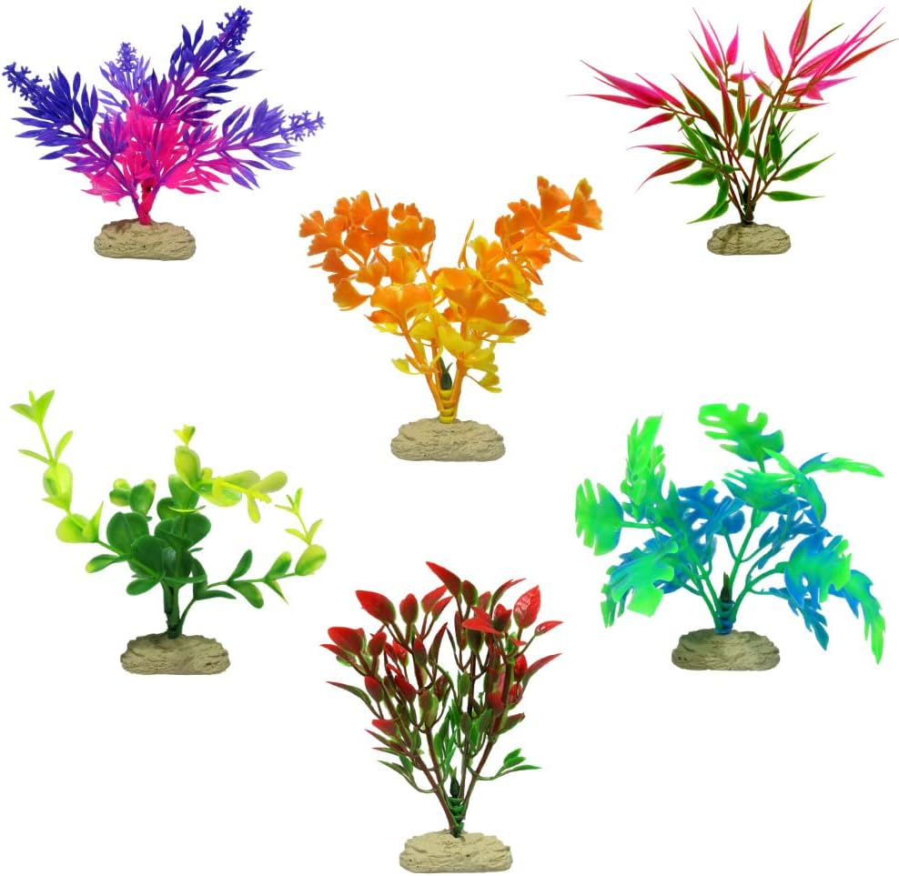 Aquamate Assorted Betta Plants, Multi-Colour - Adds Fun and Vibrancy, Non-Toxic Plastic, Fish Safe Design - Perfect for Small Nano and Betta Aquariums image number 5