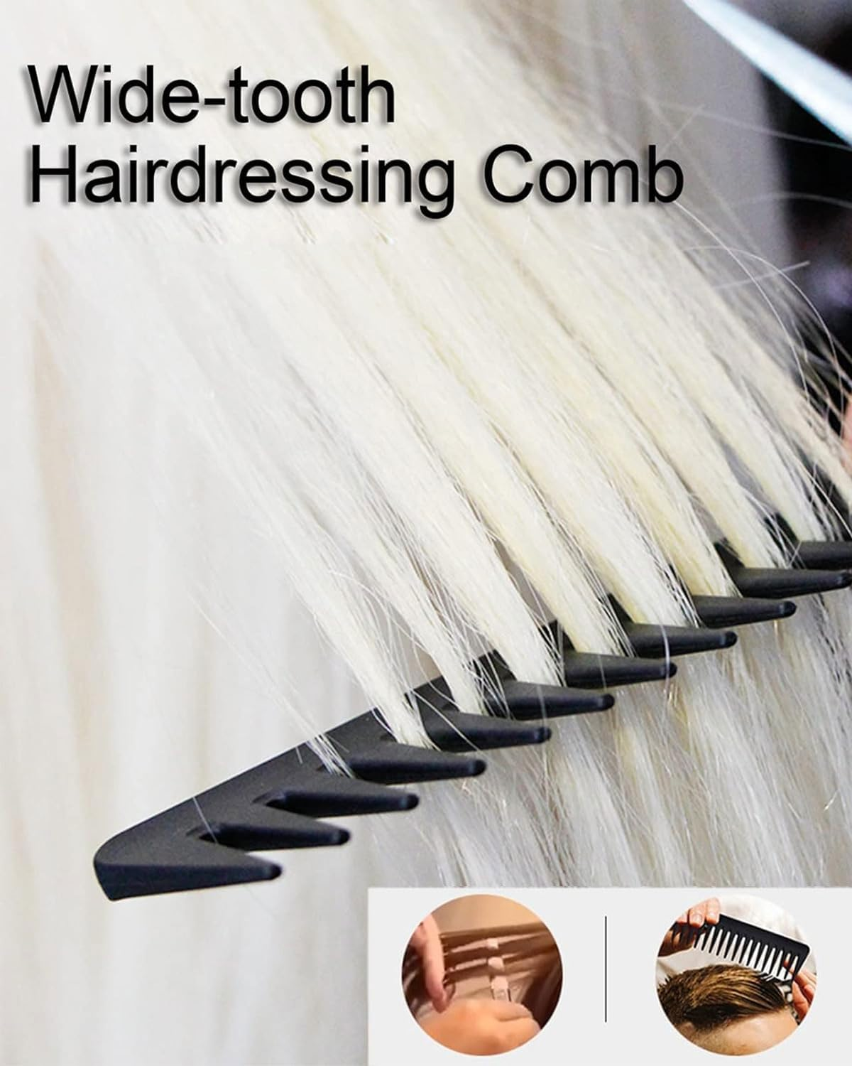 IPNSDON 2 Pieces Hair Comb Wide Teeth Hair Comb Set Styling Comb Curling Comb Anti-Static Comb with Wide Teeth Hair Styling Tool Suitable for Daily Comb Hair image number 1