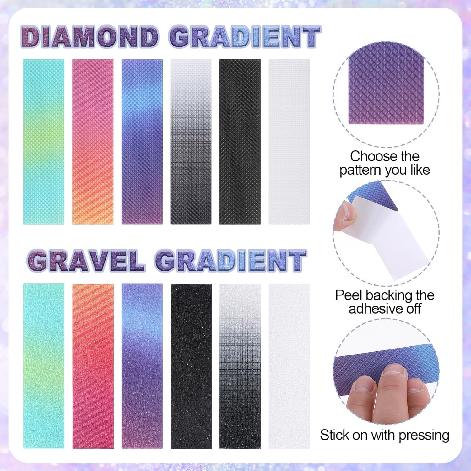 Sensory Sticker Rough Textured Strips, 24 Pieces Anxiety Textured Calming Sensory Strips,Anti Stress Tactile Rough Sensory Strip,Sensory Anxiety Sticker Calming Strip image number 3